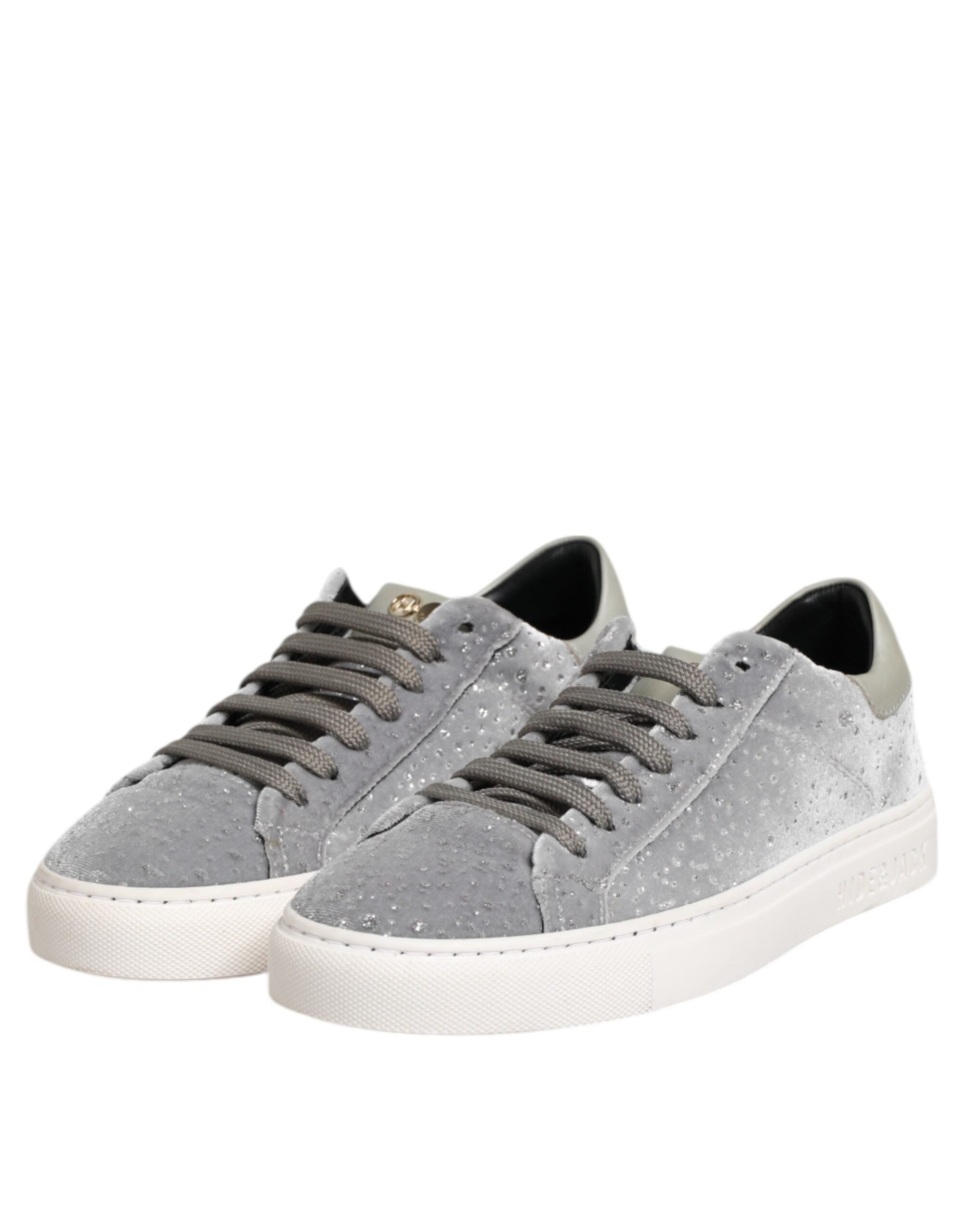 HIDE &amp; JACK Grå Ruskinds Low Top Sneakers Med Snøre