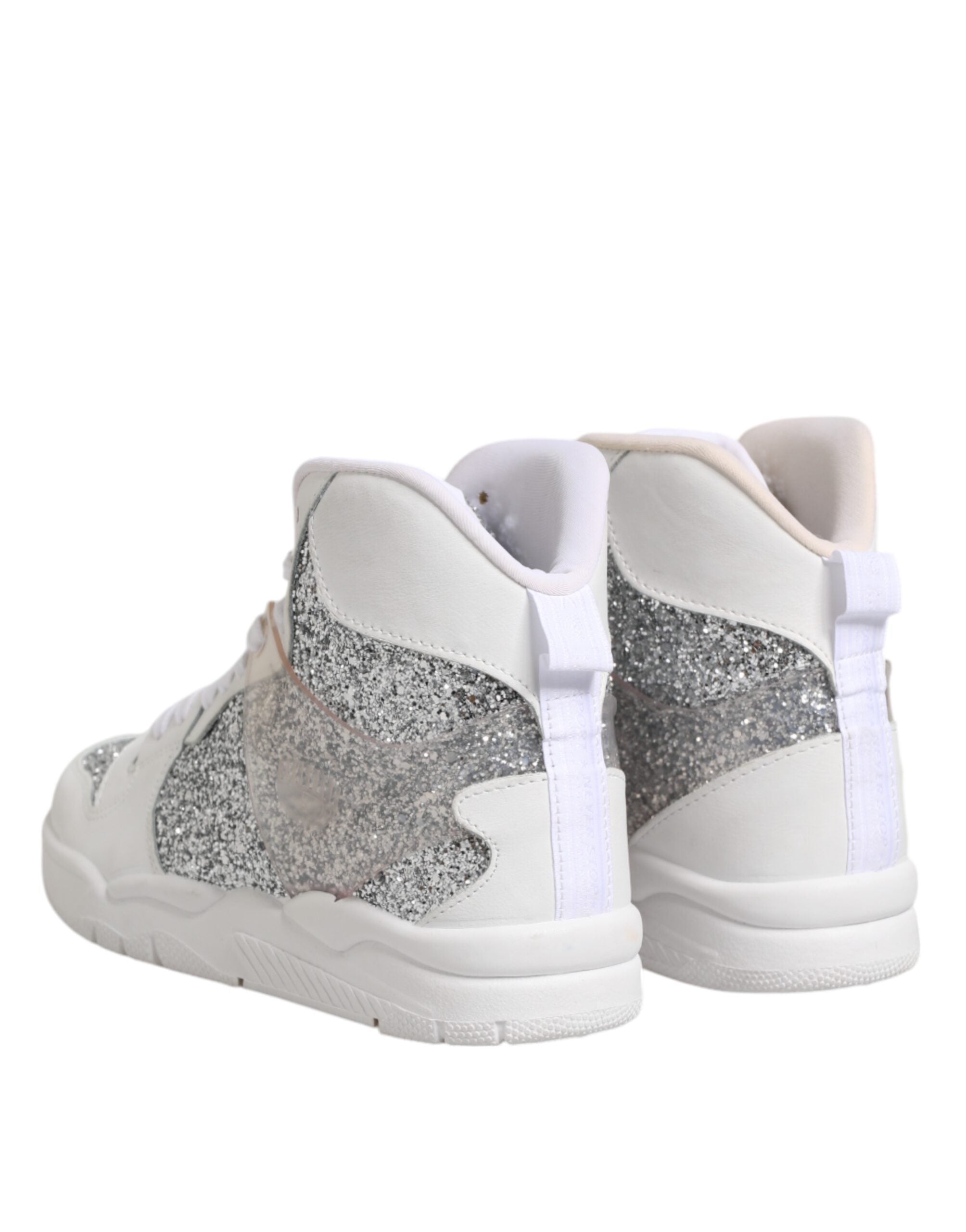 Chiara Ferragni Hvide Sølv Høje Sneakers Damesko