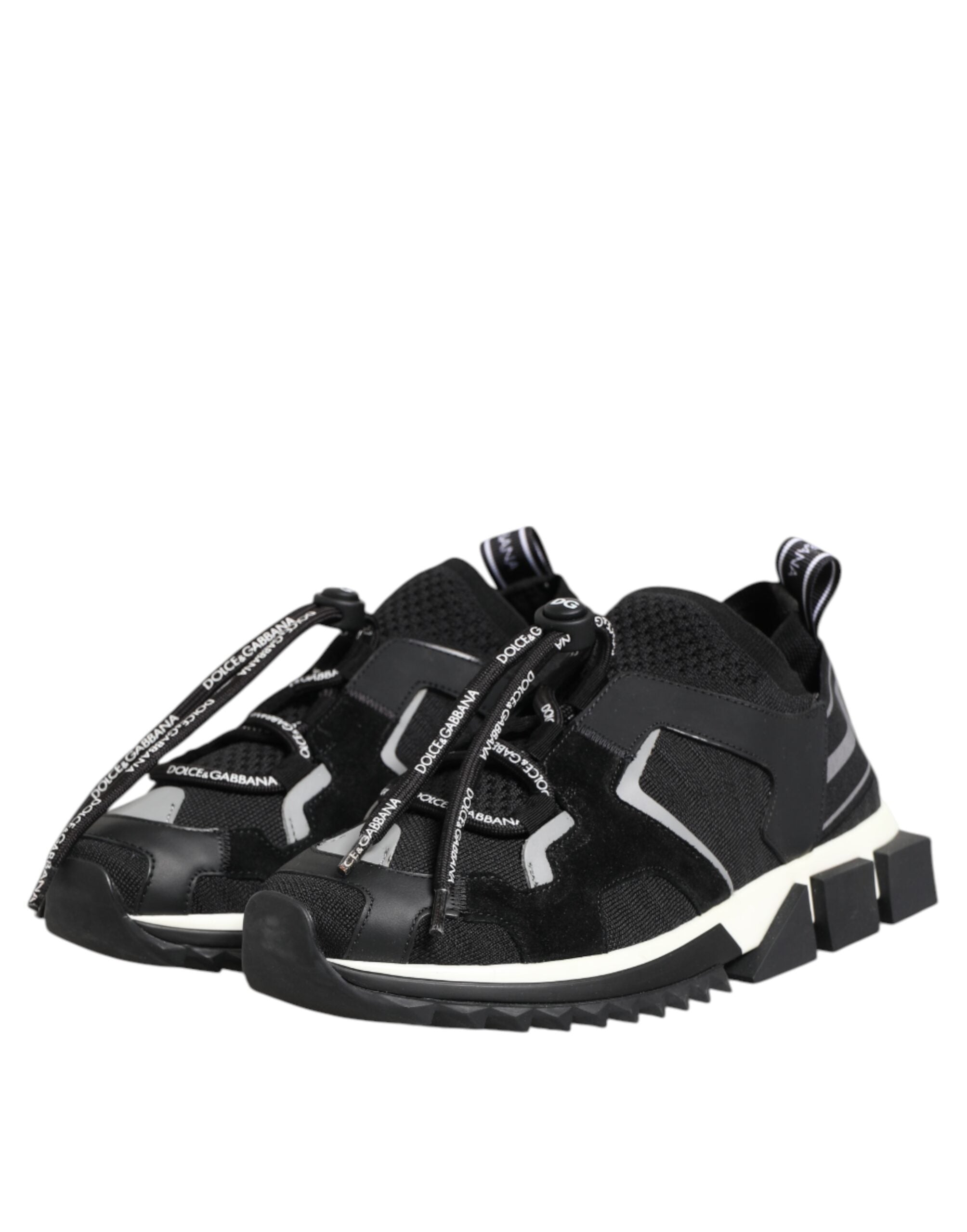 Dolce &amp; Gabbana Sort Hvid Logo Sorrento Sneakers Sko