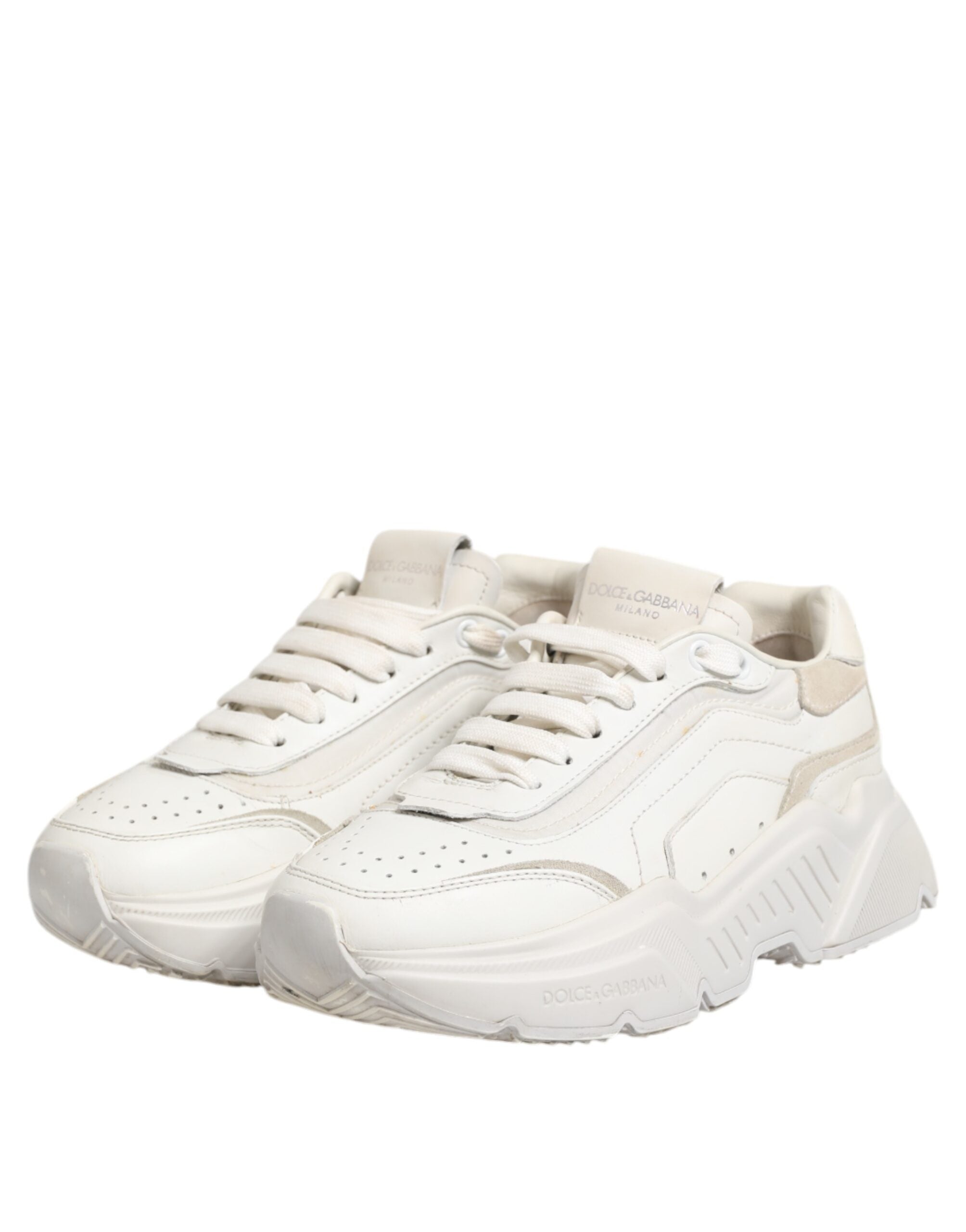 Dolce &amp; Gabbana Hvide DAYMASTER kalvesneakerssko