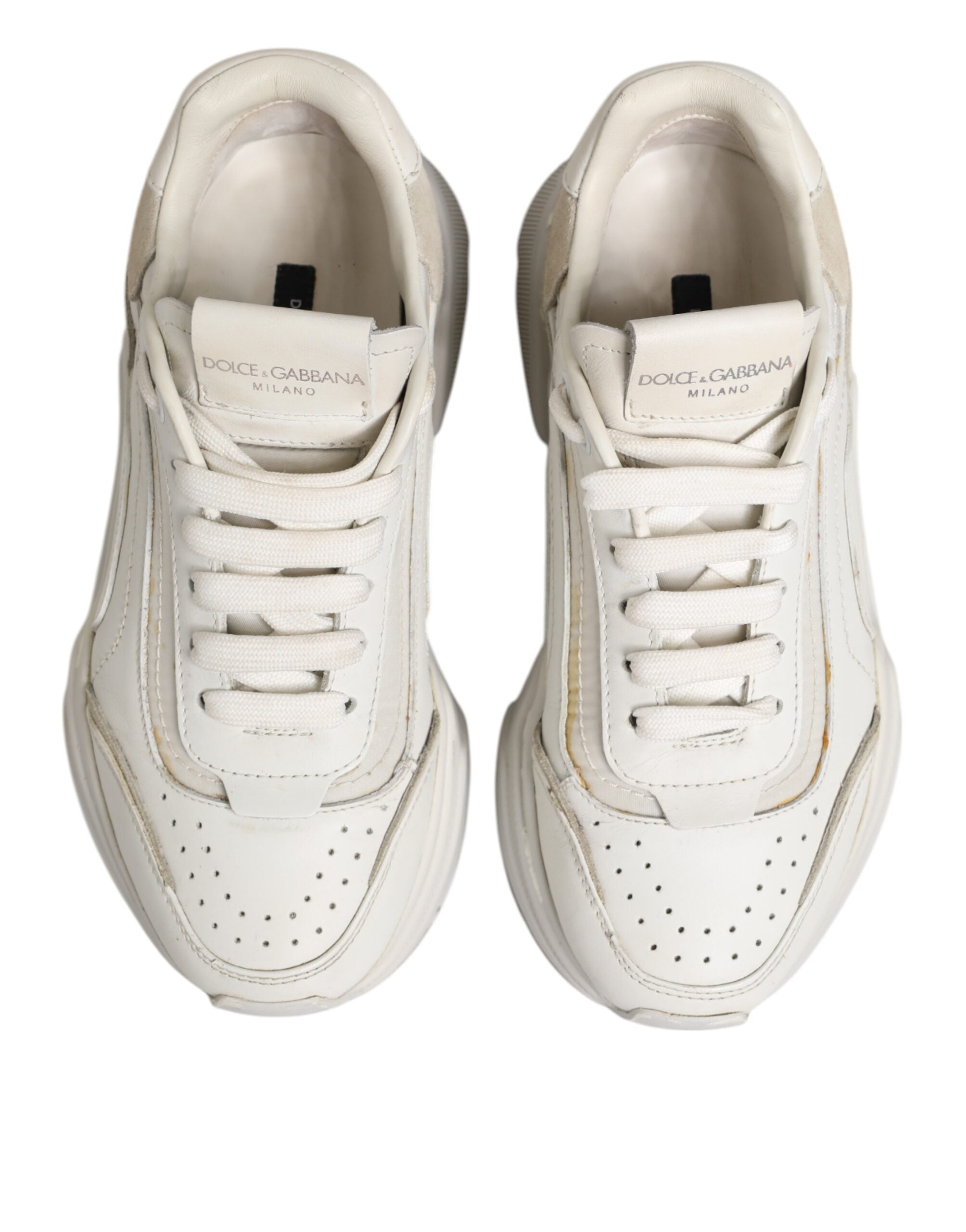 Dolce &amp; Gabbana Hvide DAYMASTER kalvesneakerssko