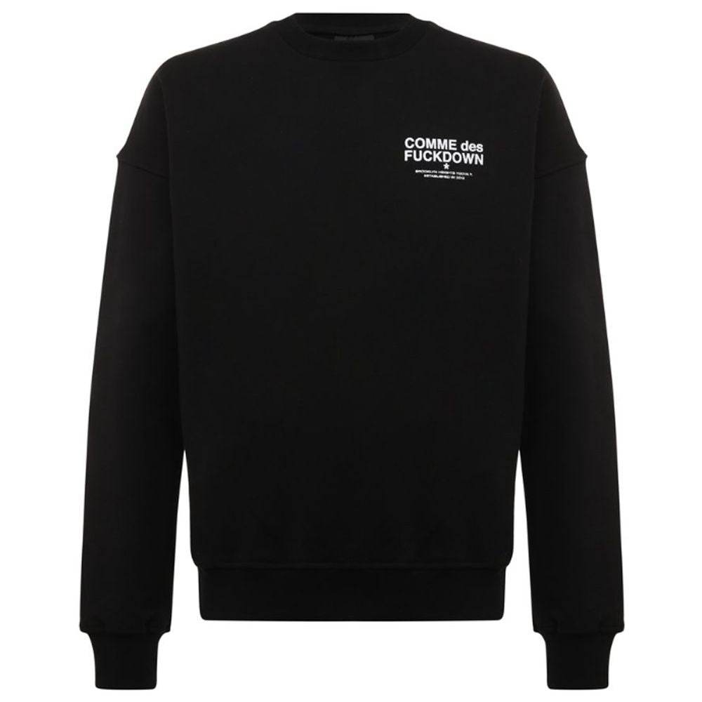 Comme Des Fuckdown Black Cotton Men's Crewneck Sweater - Hilstor