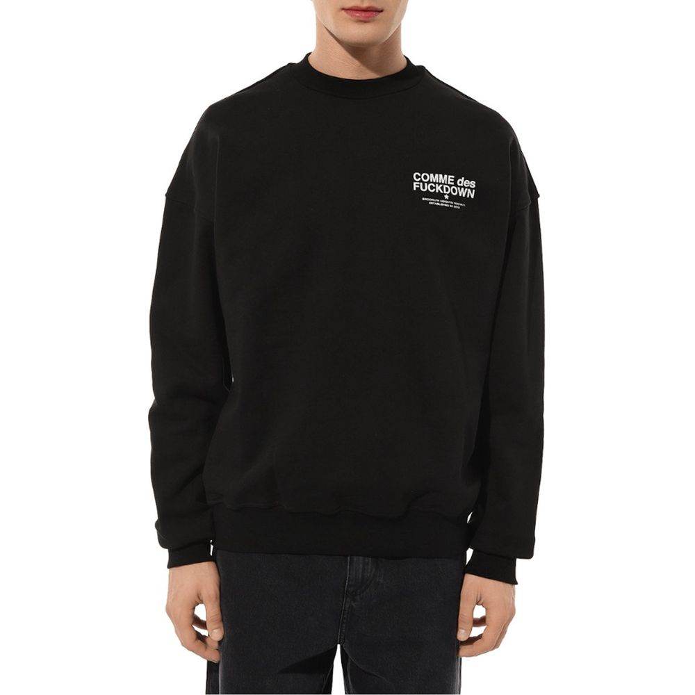 Comme Des Fuckdown Black Cotton Men's Crewneck Sweater - Hilstor