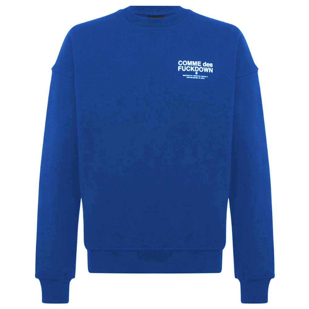 Comme Des Fuckdown Blue Cotton Men Sweater - Hilstor
