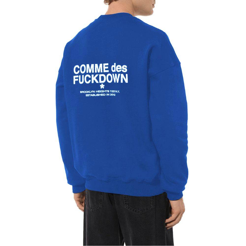 Comme Des Fuckdown Blue Cotton Men Sweater - Hilstor