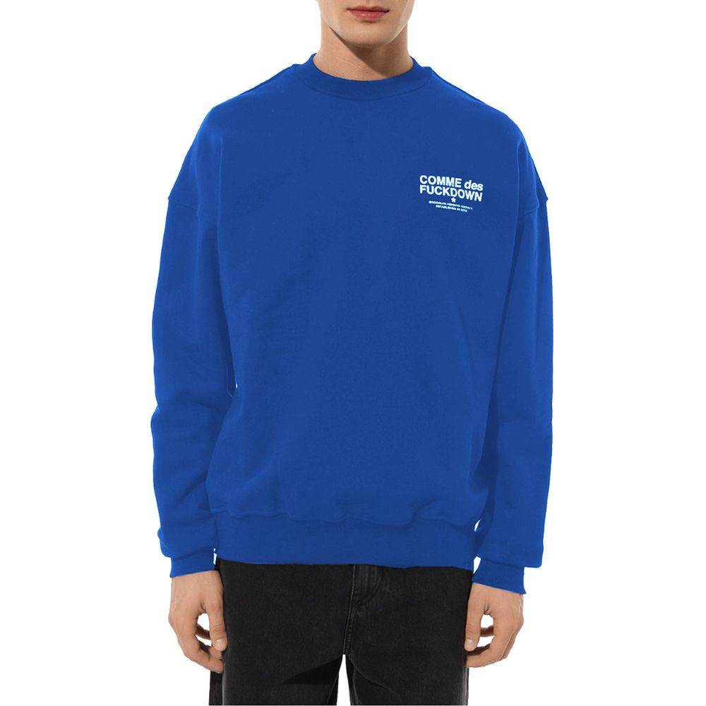 Comme Des Fuckdown Blue Cotton Men Sweater - Hilstor