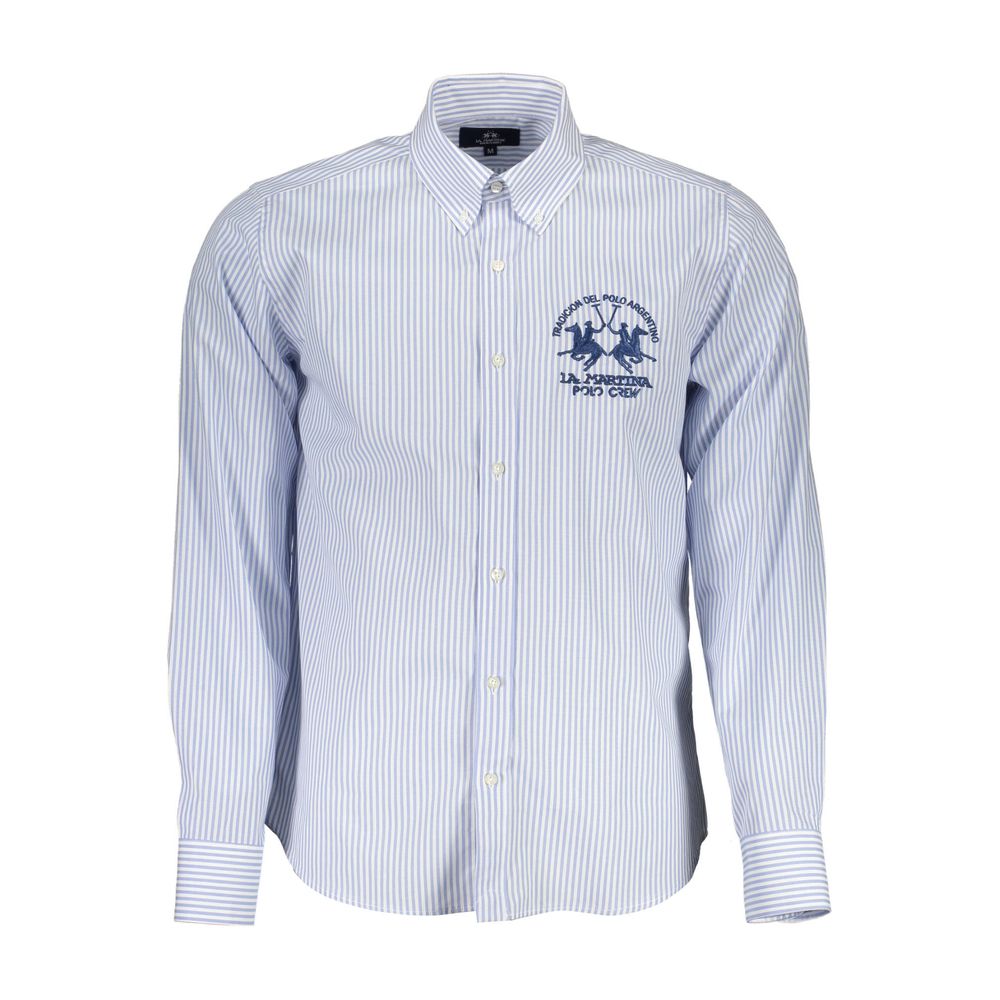 La Martina Blue Cotton Shirt