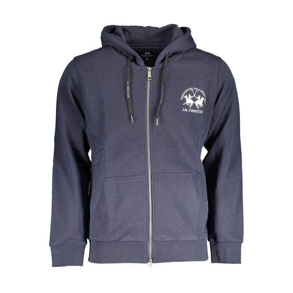 La Martina Blue Cotton Men Sweater - Hilstor