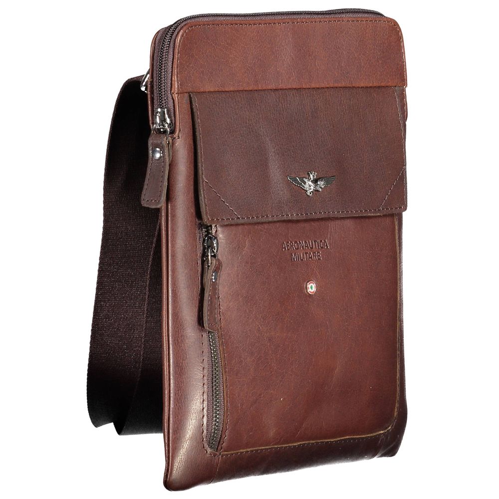 Aeronautica Militare Brown Polyester Shoulder Bag
