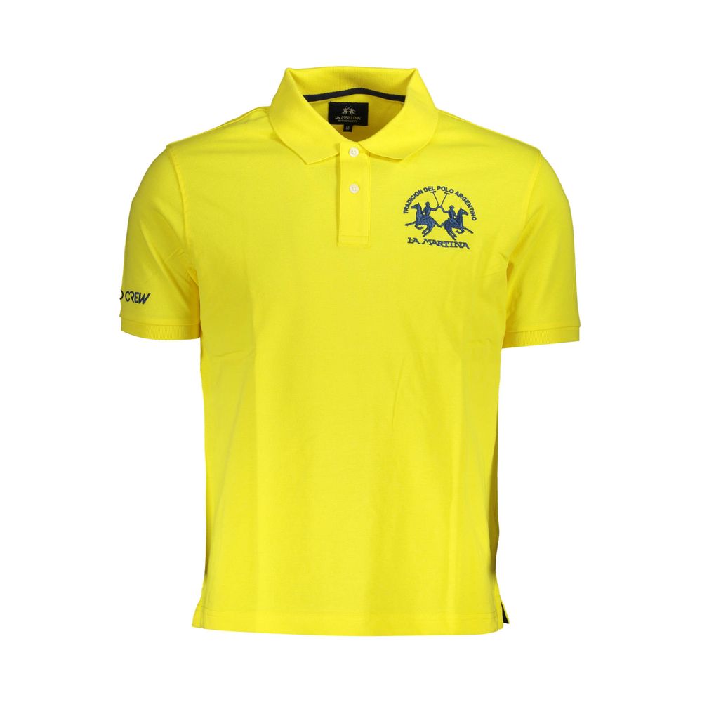 La Martina Yellow Cotton Polo Shirt
