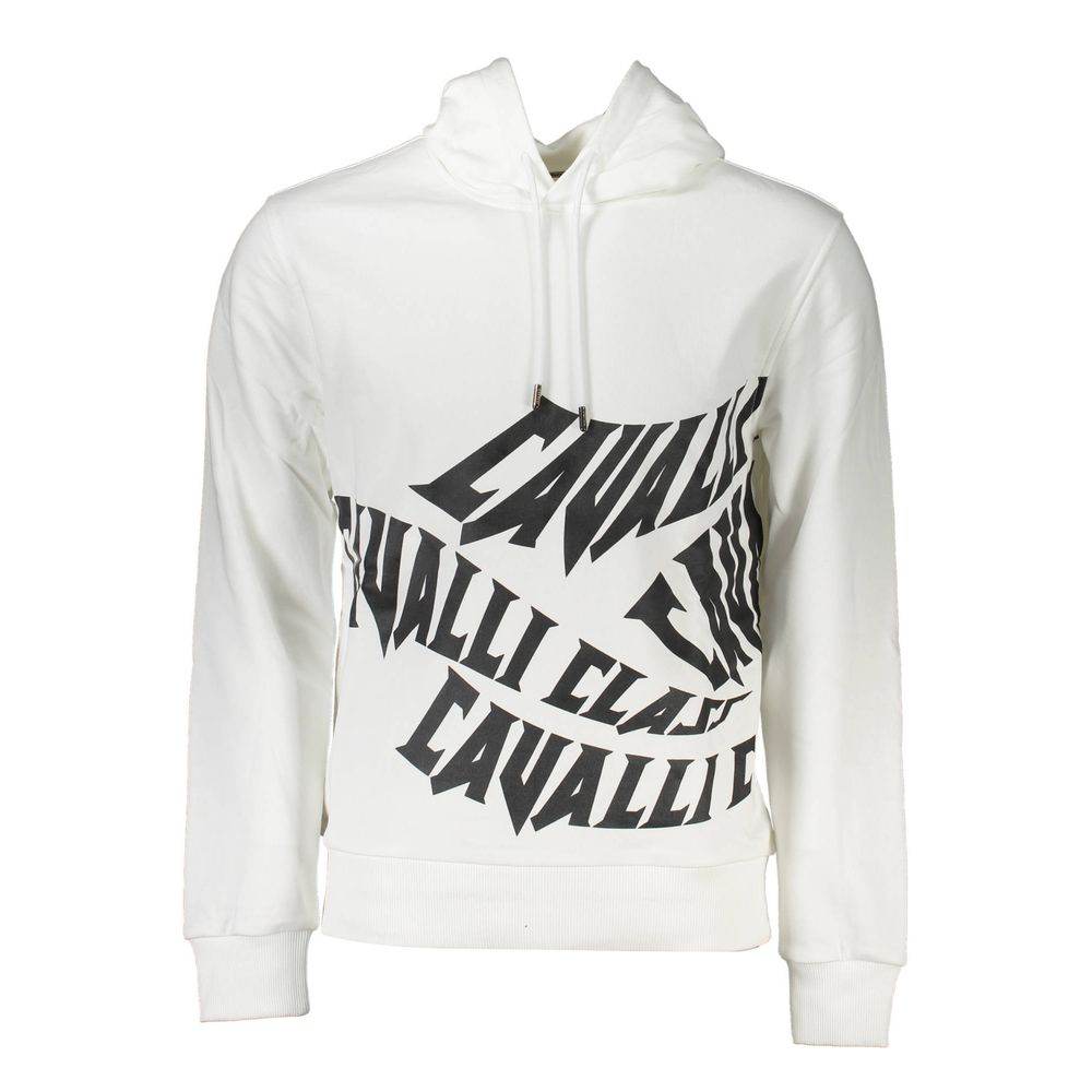 Cavalli Class White Cotton Men Sweater - Hilstor