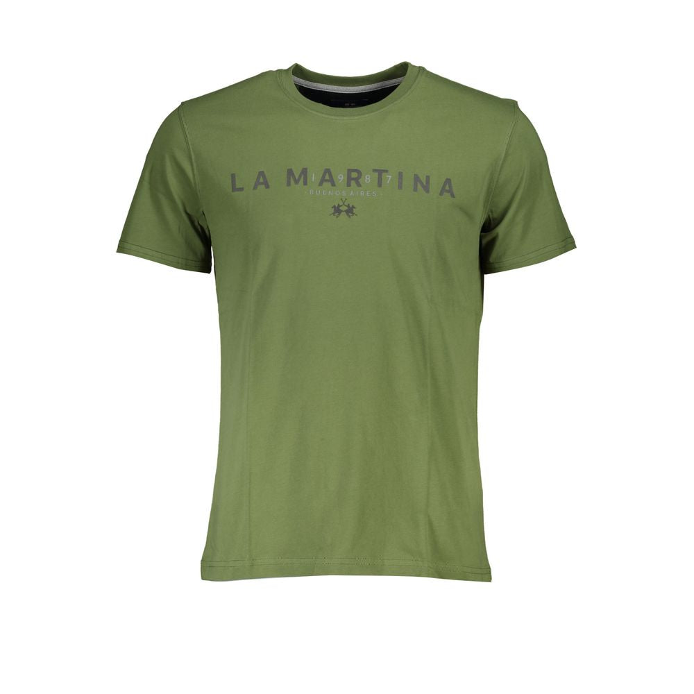 La Martina Green Cotton T-Shirt