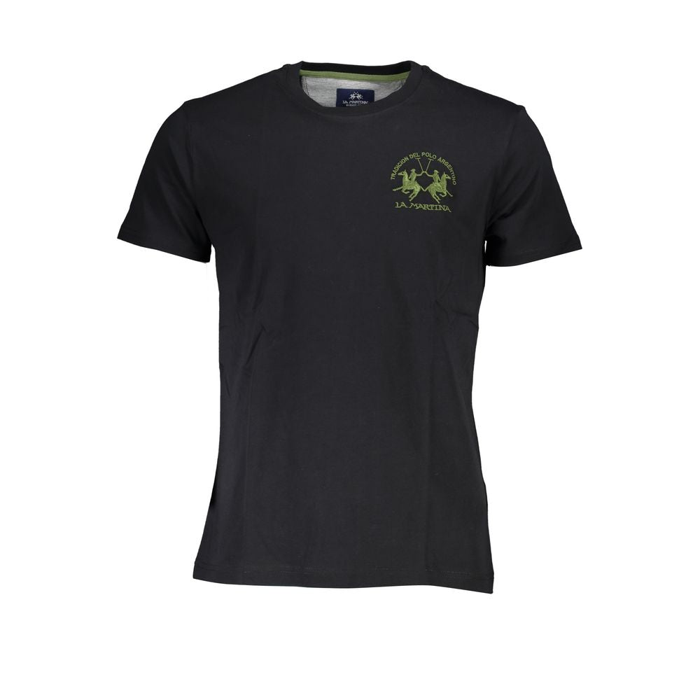 La Martina Black Cotton T-Shirt
