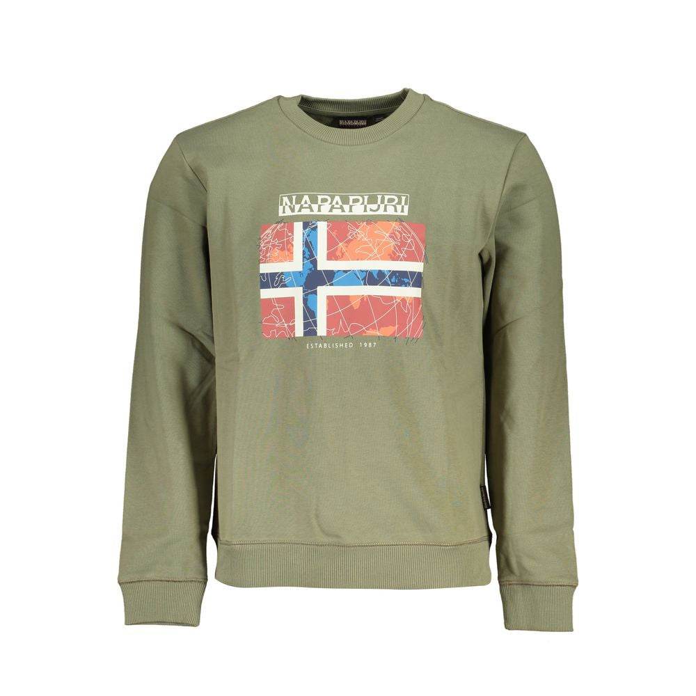 Napapijri Green Cotton Men Sweater - Hilstor