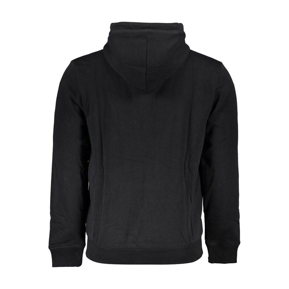 Napapijri Black Cotton Men Sweater with Hood - Hilstor