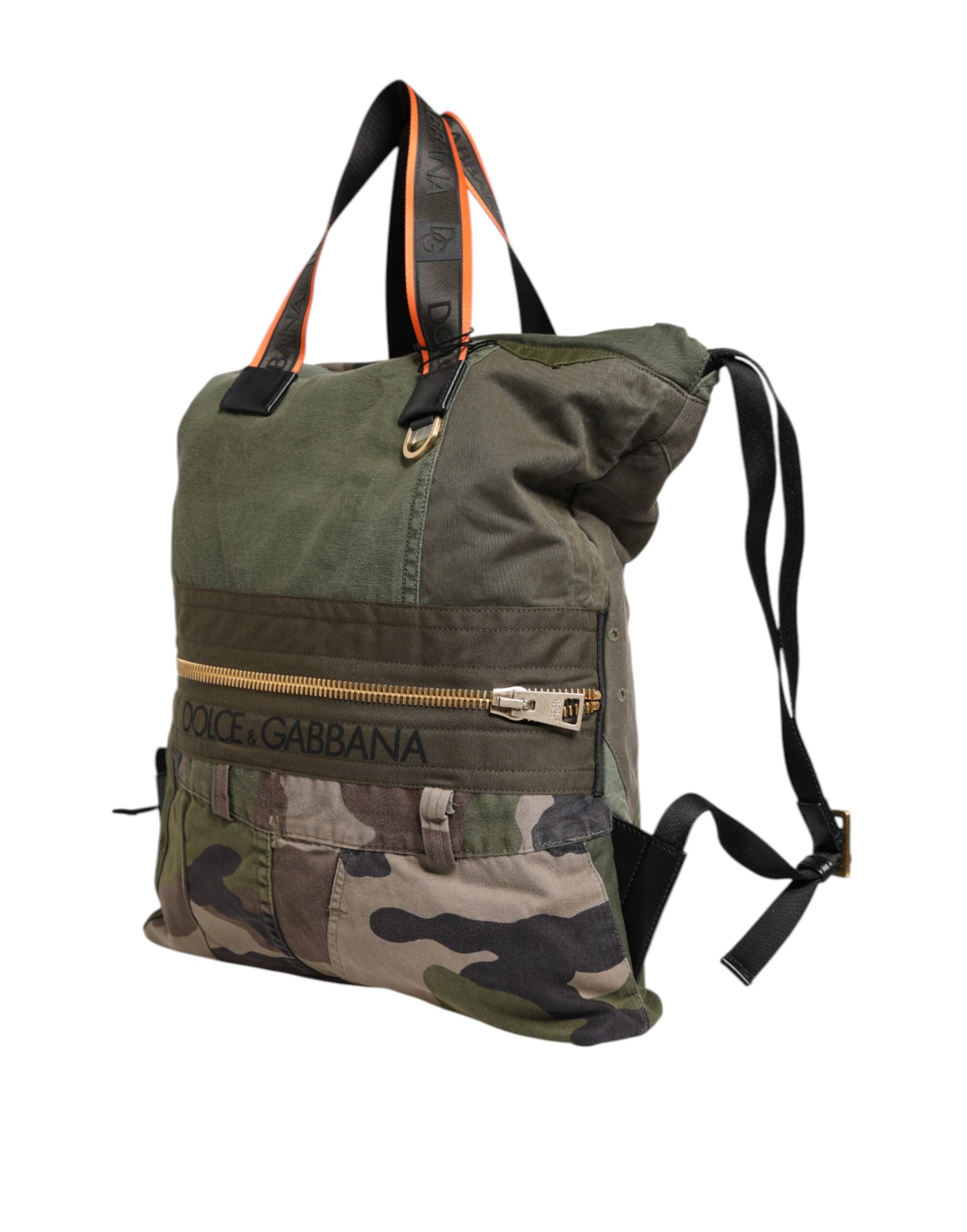 Dolce &amp; Gabbana Militärgrön Patchwork Ryggsäck