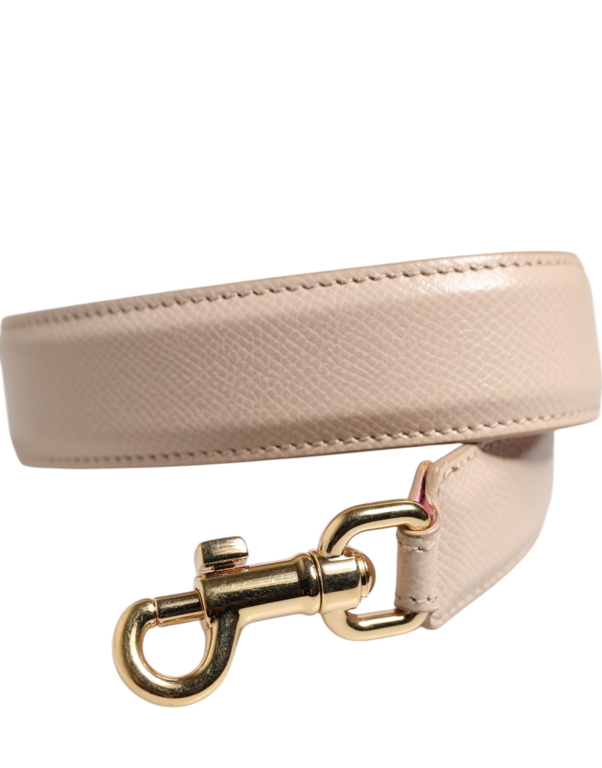 Dolce &amp; Gabbana Beige Pink Læder Håndtaske Tilbehør Skulderrem