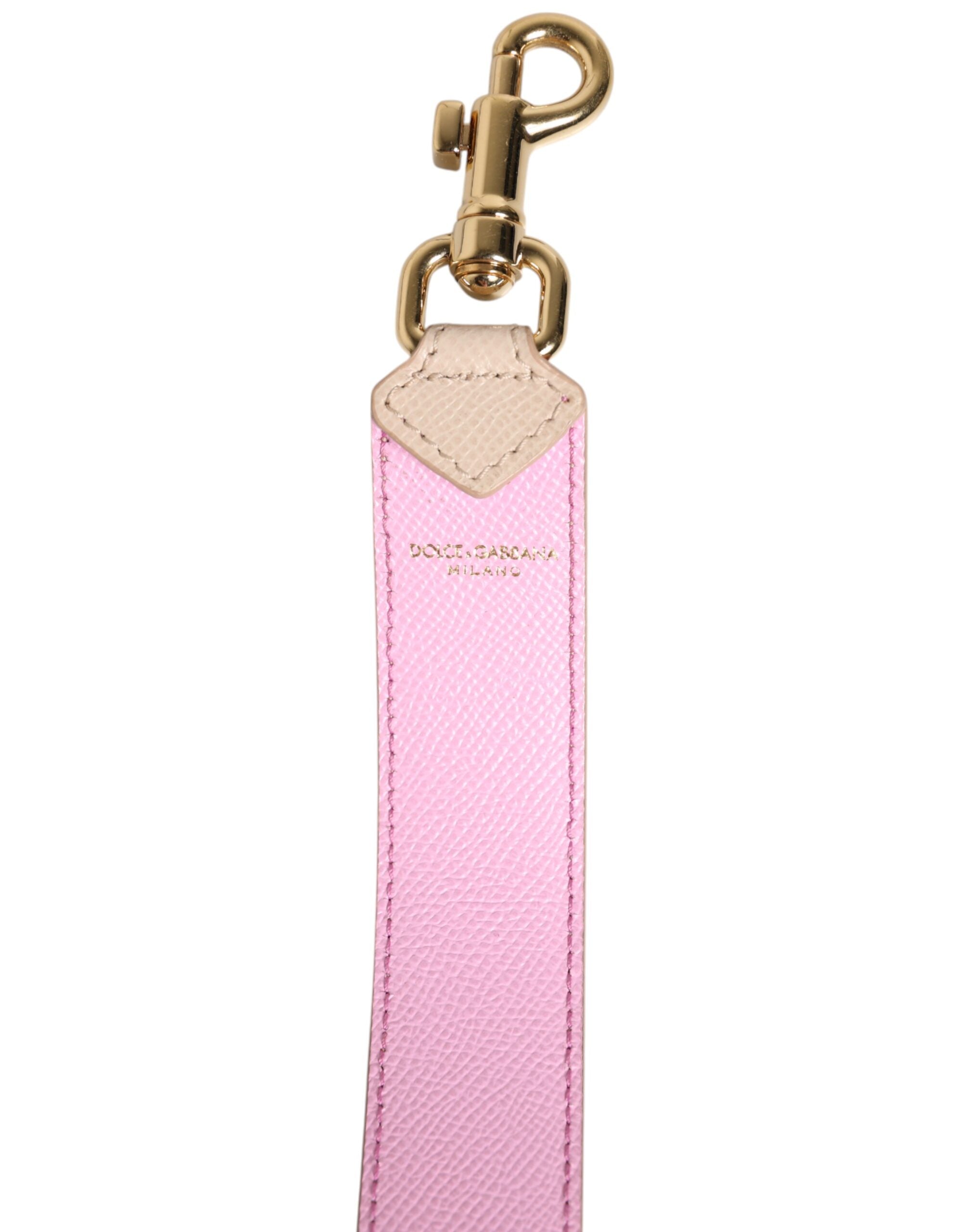 Dolce &amp; Gabbana Beige Pink Læder Håndtaske Tilbehør Skulderrem