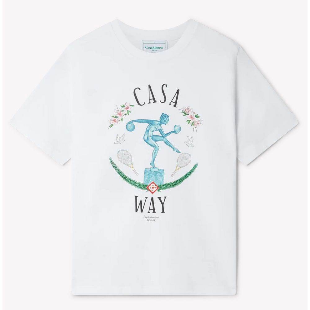 Casablanca White Cotton T-Shirt - Hilstor