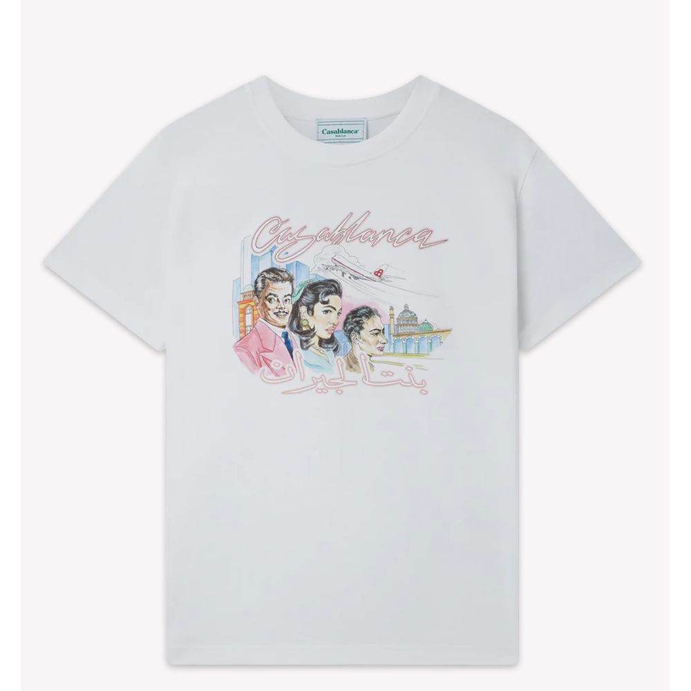 Casablanca White Cotton T-Shirt - Hilstor