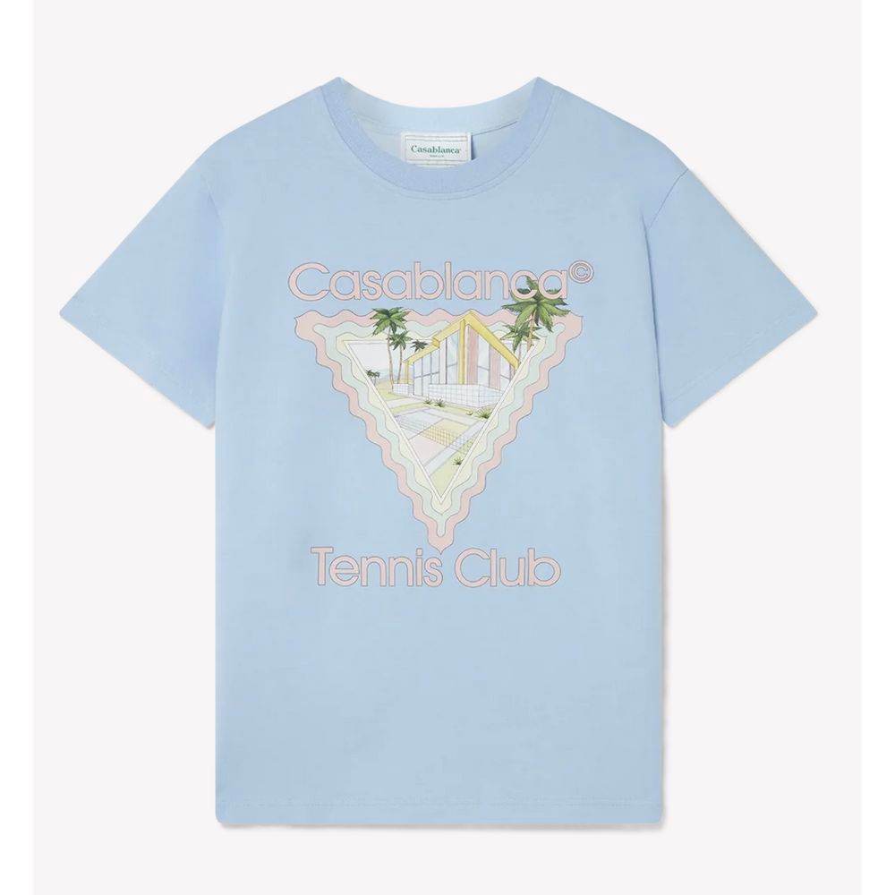 Casablanca Blue Cotton T-Shirt - Hilstor