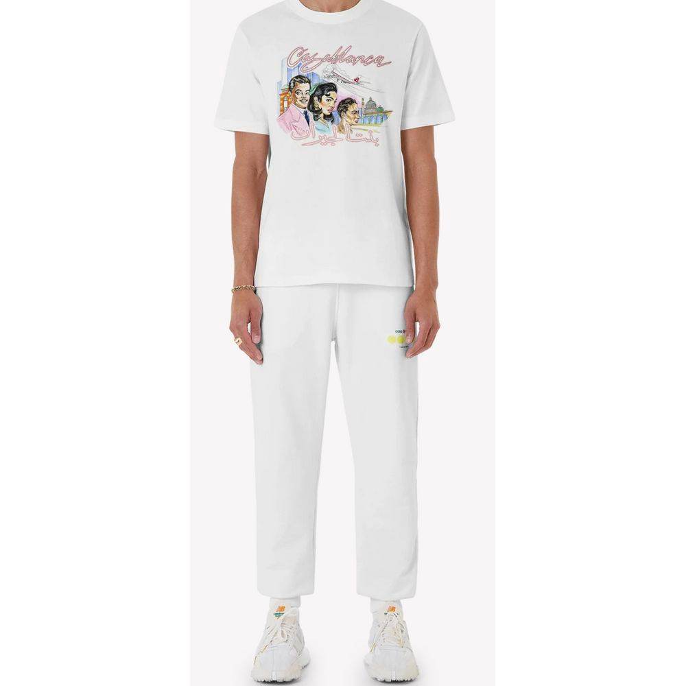 Casablanca White Cotton T-Shirt - Hilstor