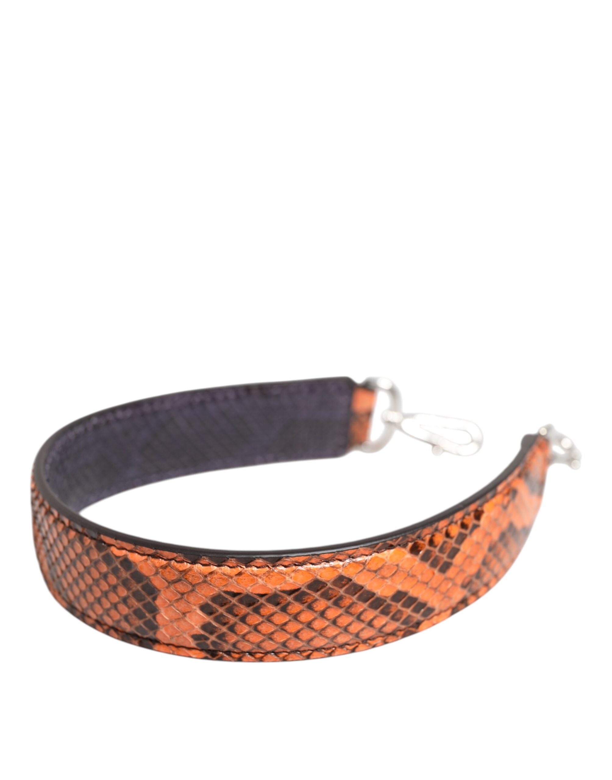 Dolce &amp; Gabbana Orange Eksotisk Lædertaske Skulderrem