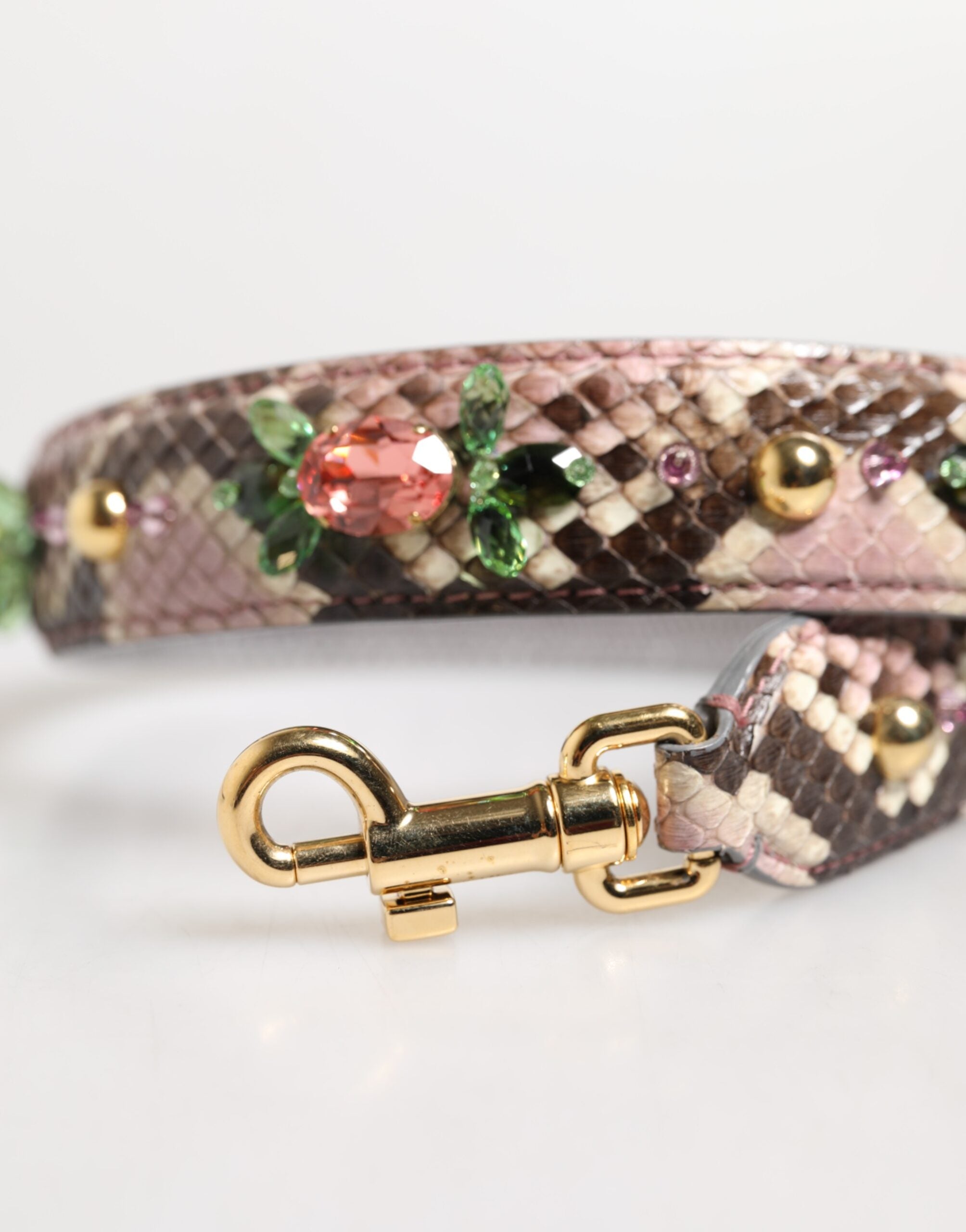 Dolce &amp; Gabbana Flerfarvet Python Udsmykket Krystalnippe Skulderrem