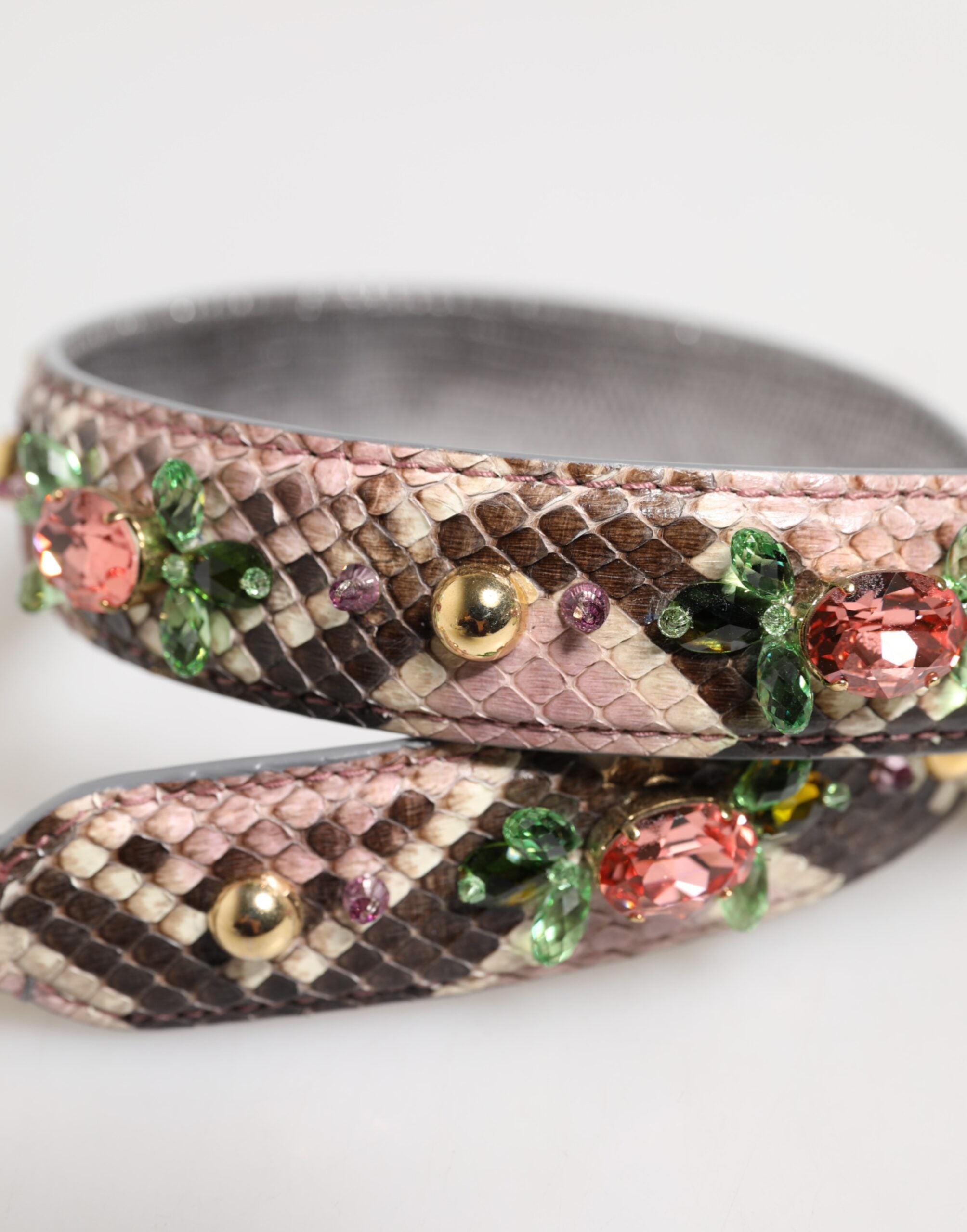 Dolce &amp; Gabbana Flerfarvet Python Udsmykket Krystalnippe Skulderrem
