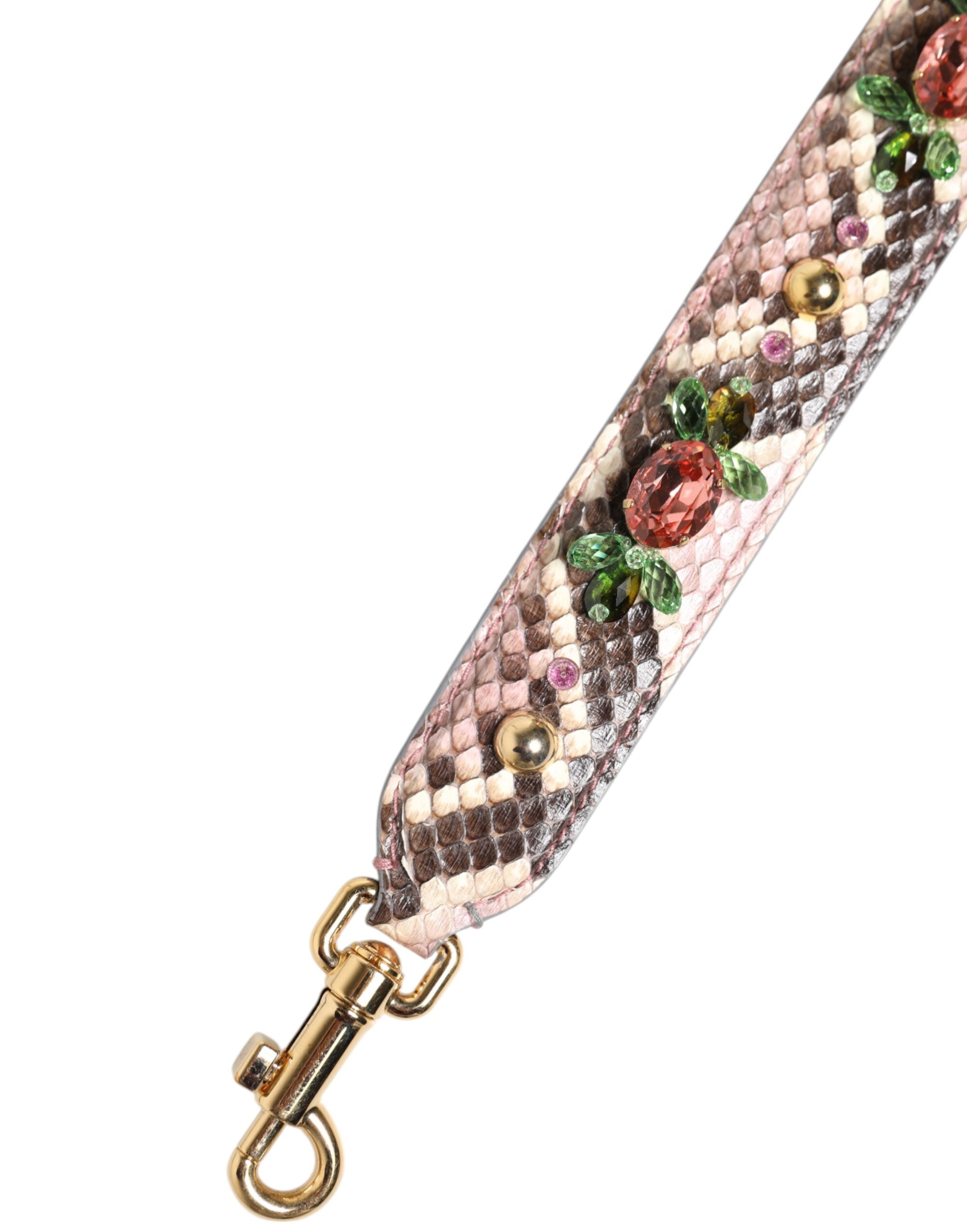 Dolce &amp; Gabbana Flerfarvet Python Udsmykket Krystalnippe Skulderrem