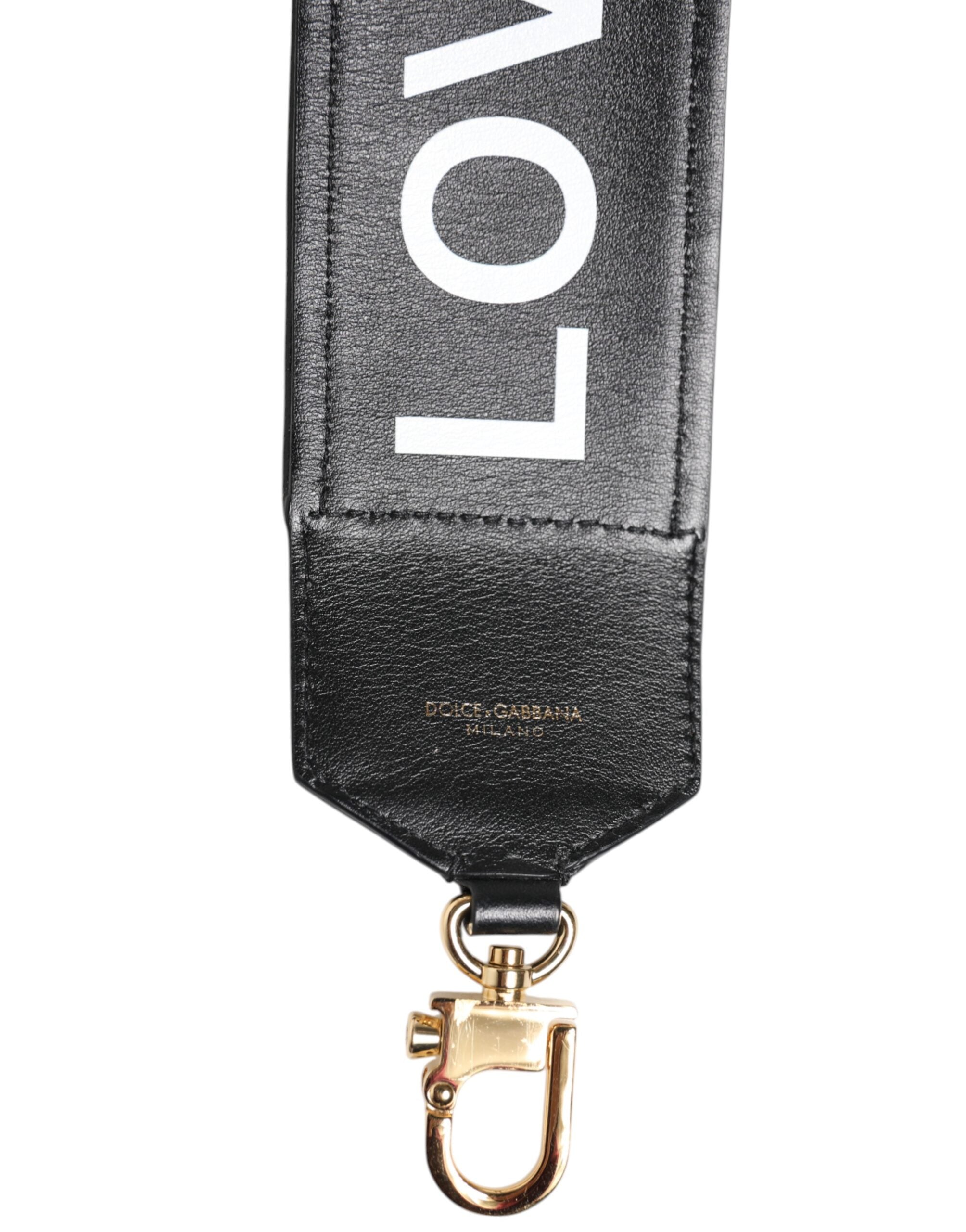 Dolce &amp; Gabbana Sort Leopardprint Vendbar Taske Skulderrem