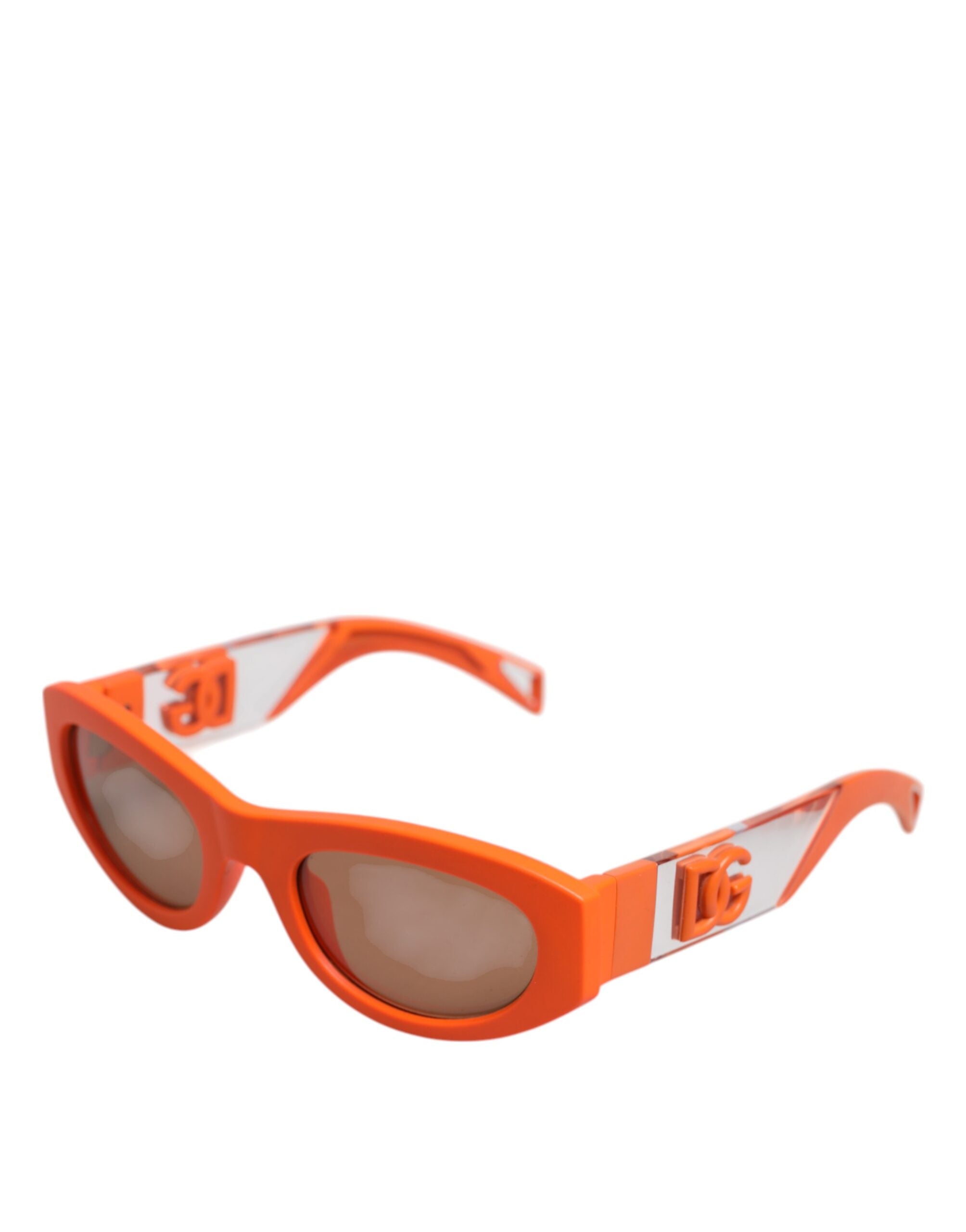 Dolce &amp; Gabbana Orange Reborn To Live solbriller med ovalt stel og logo