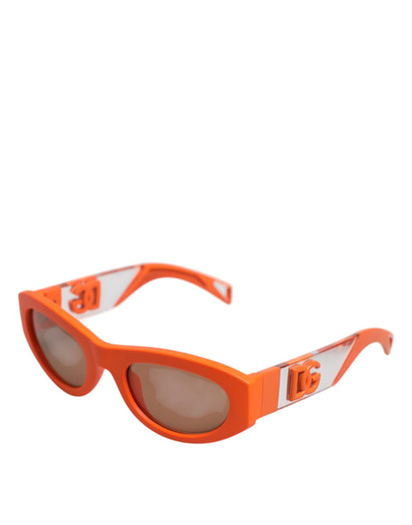 Dolce &amp; Gabbana Orange Reborn To Live solbriller med ovalt stel og logo