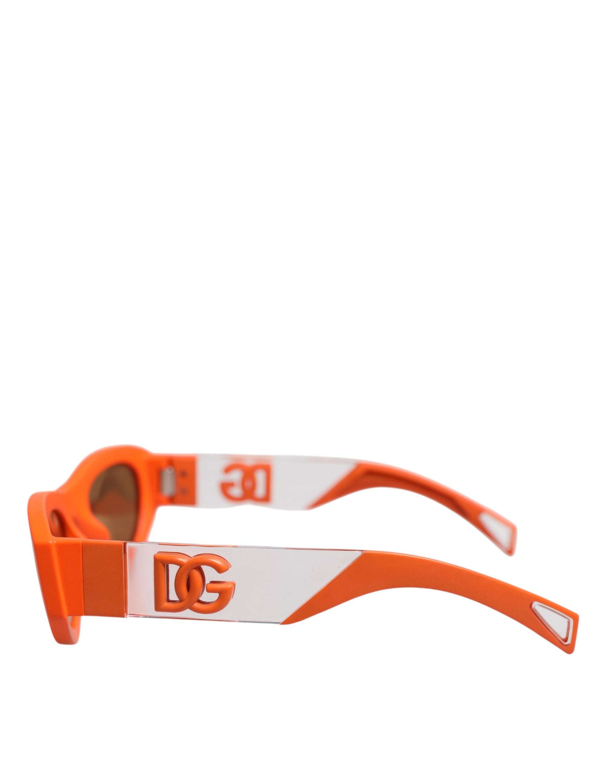 Dolce &amp; Gabbana Orange Reborn To Live solbriller med ovalt stel og logo
