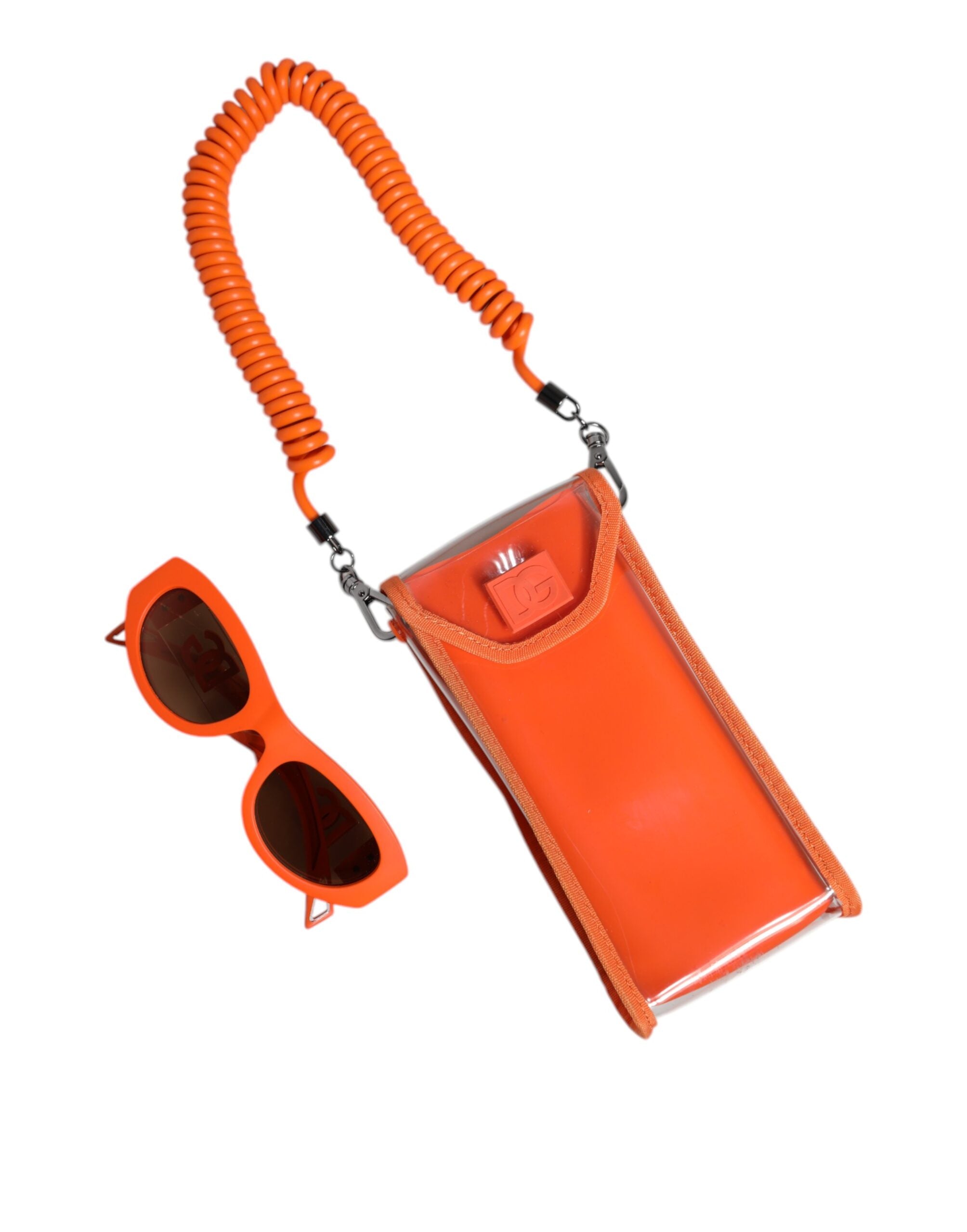 Dolce &amp; Gabbana Orange Reborn To Live solbriller med ovalt stel og logo