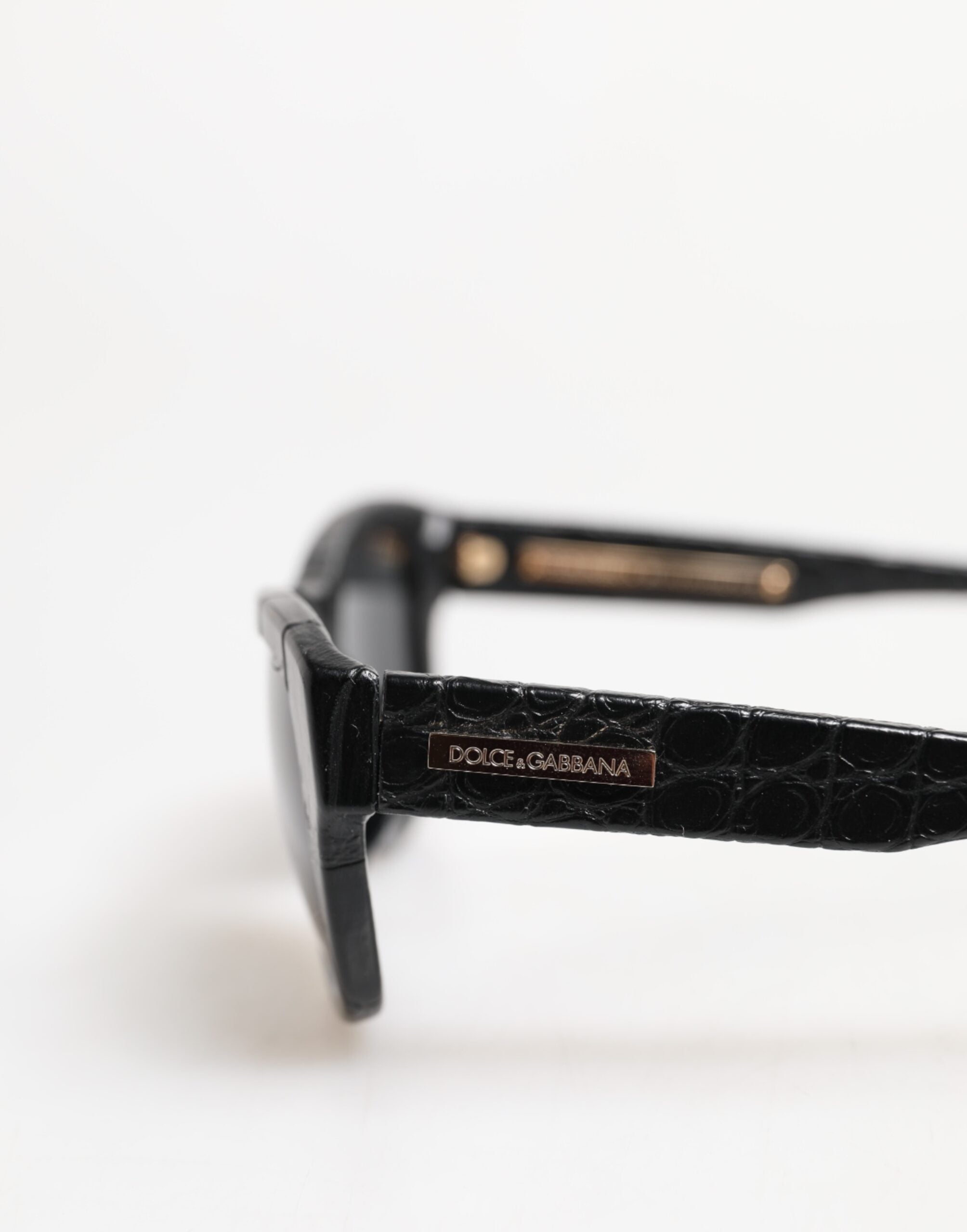 Dolce &amp; Gabbana DG4177 solbriller med sort læderstel og tonede glas