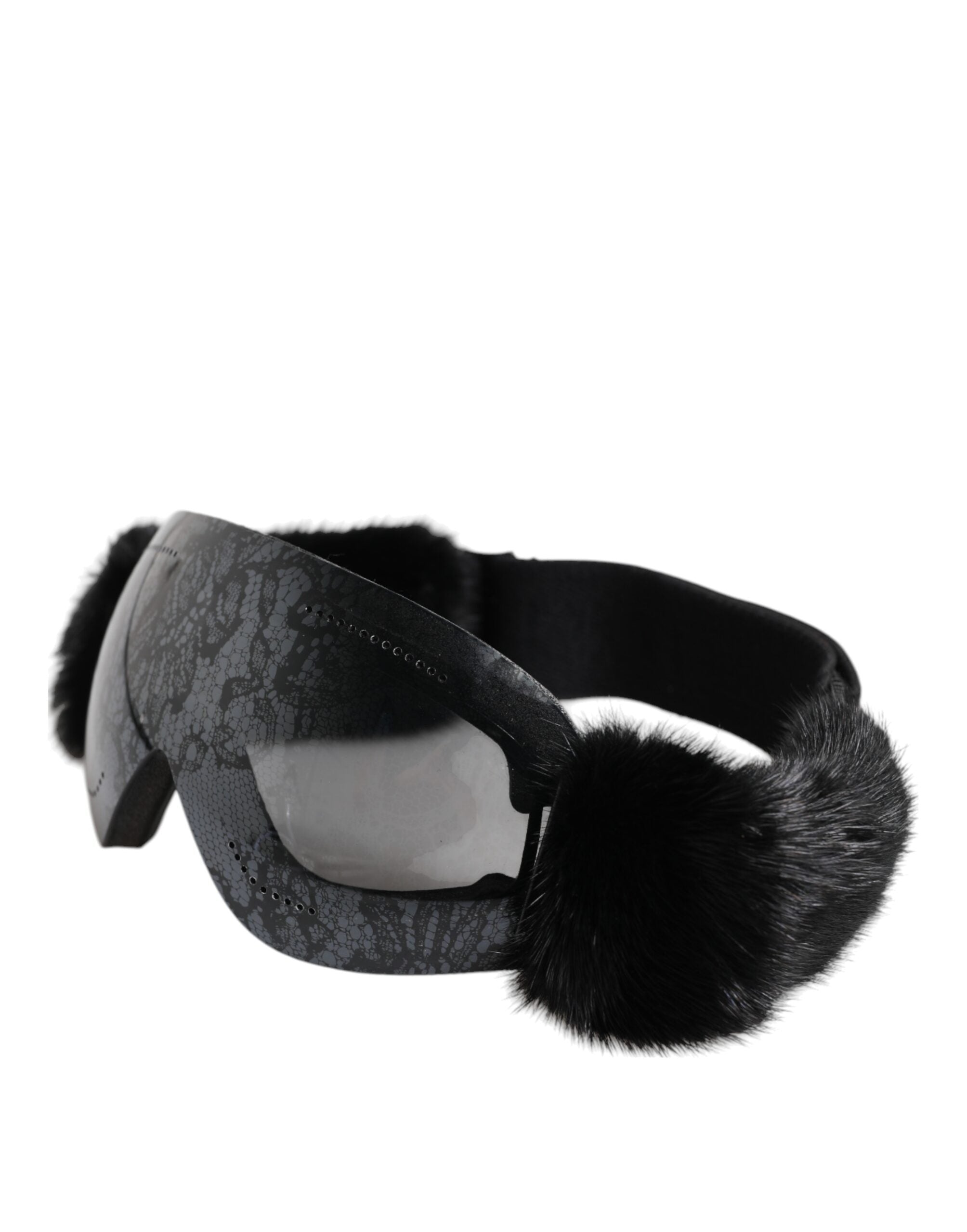 Dolce &amp; Gabbana Sorte Bi0759 Blonde Spejl Skibriller Maske Solbriller