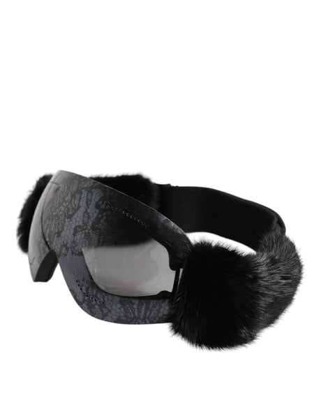 Dolce &amp; Gabbana Sorte Bi0759 Blonde Spejl Skibriller Maske Solbriller