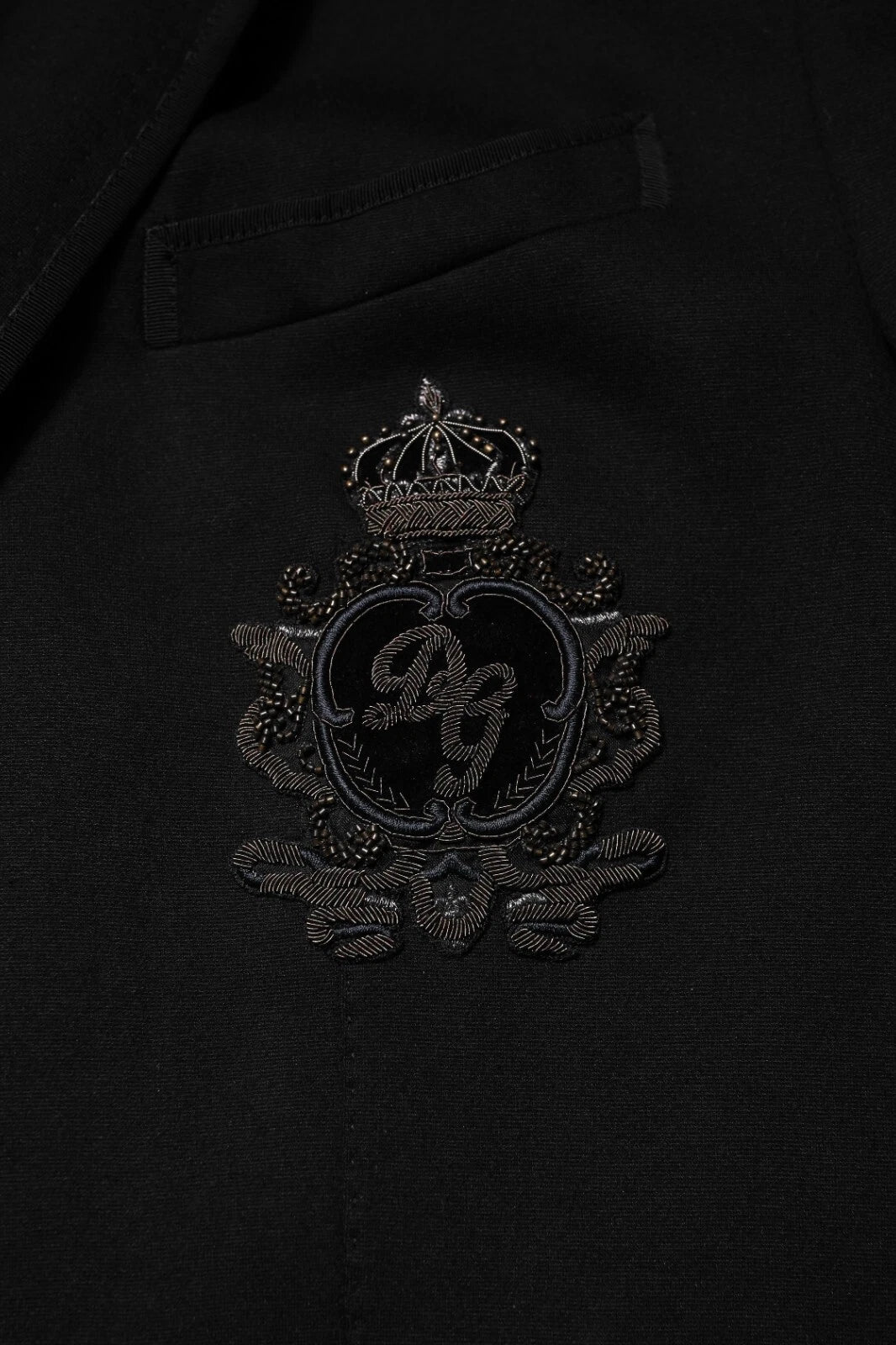 Dolce &amp; Gabbana Sort Viskose DG Crown Blazer Frakkejakke