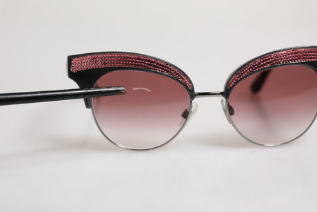 Dolce &amp; Gabbana Sorte Lyserøde Spejlede Cat Eye DG6109 Paillet Solbriller