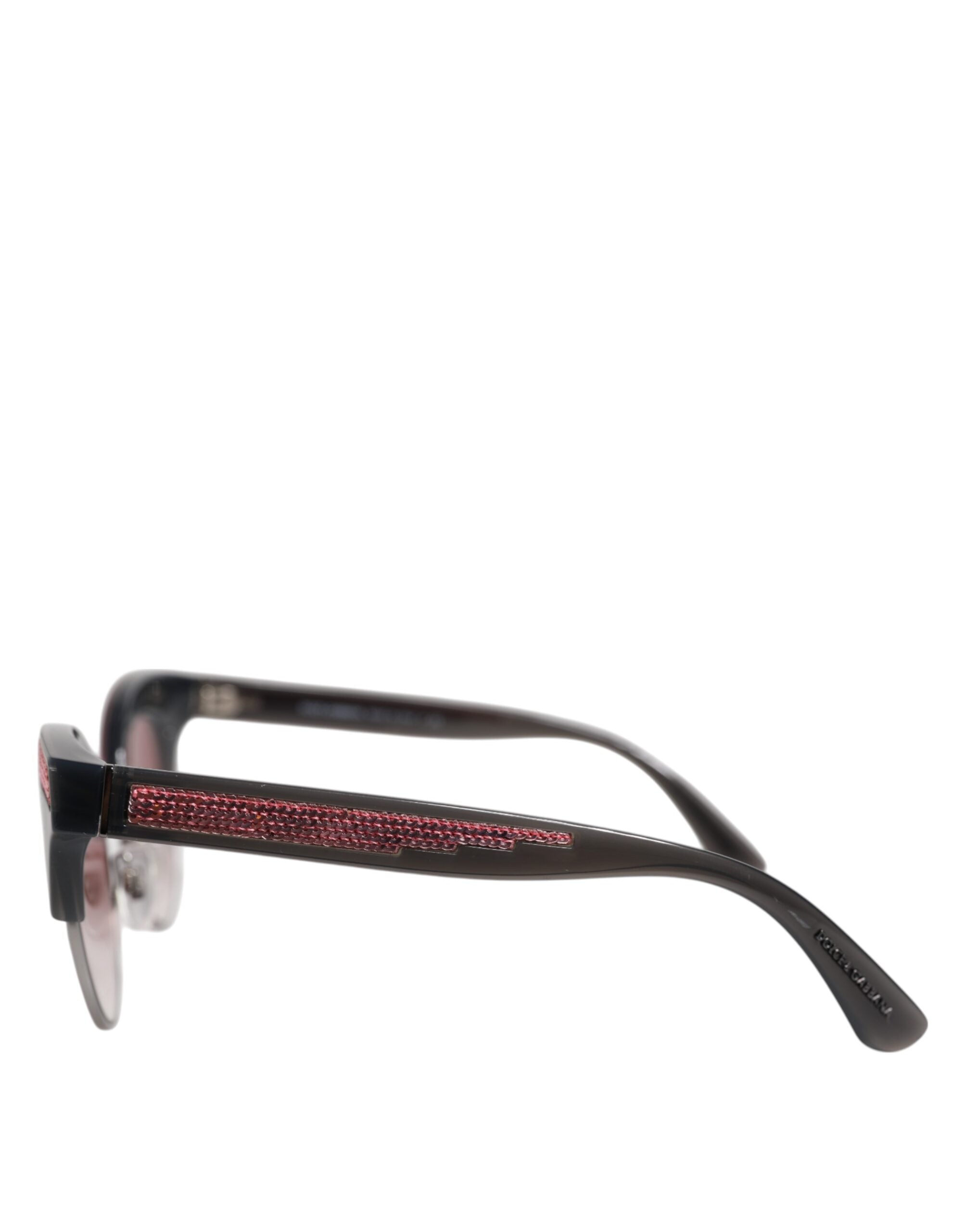 Dolce & Gabbana Black Pink Mirrored Cat Eye DG6109 Sequined Sunglasses