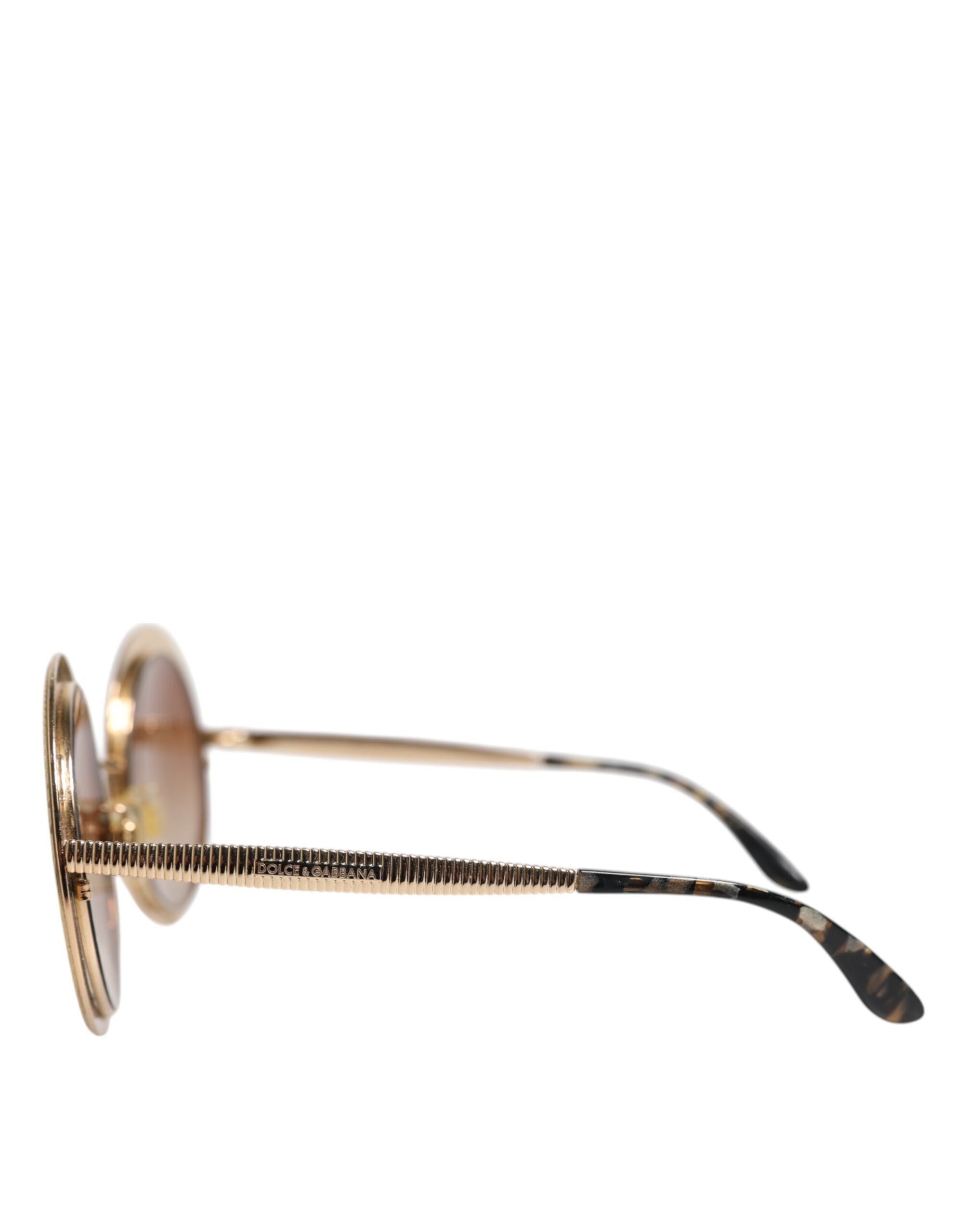 Dolce & Gabbana Gold Brown Gradient Round Frame DG2179 Eyewear Sunglasses