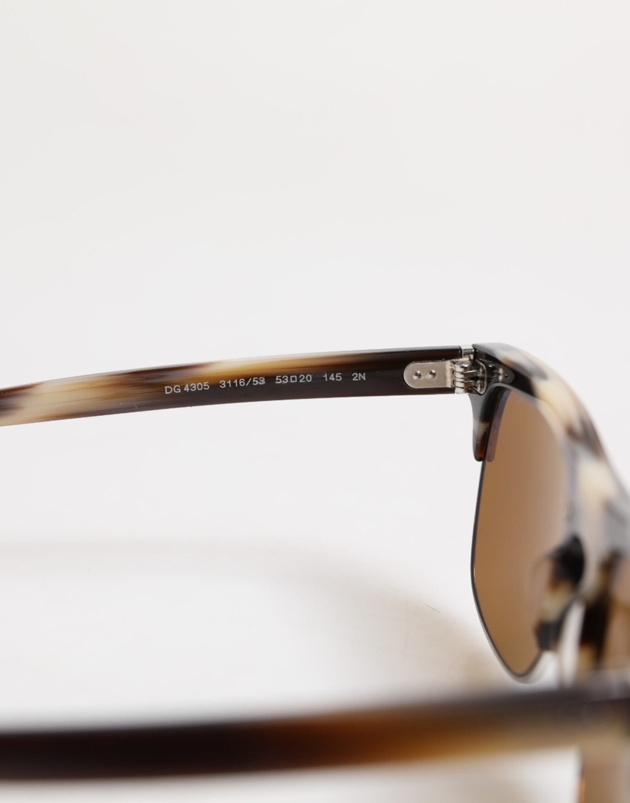 Dolce & Gabbana Brown Striped Acetate Square DG4305 Eyewear Sunglasses