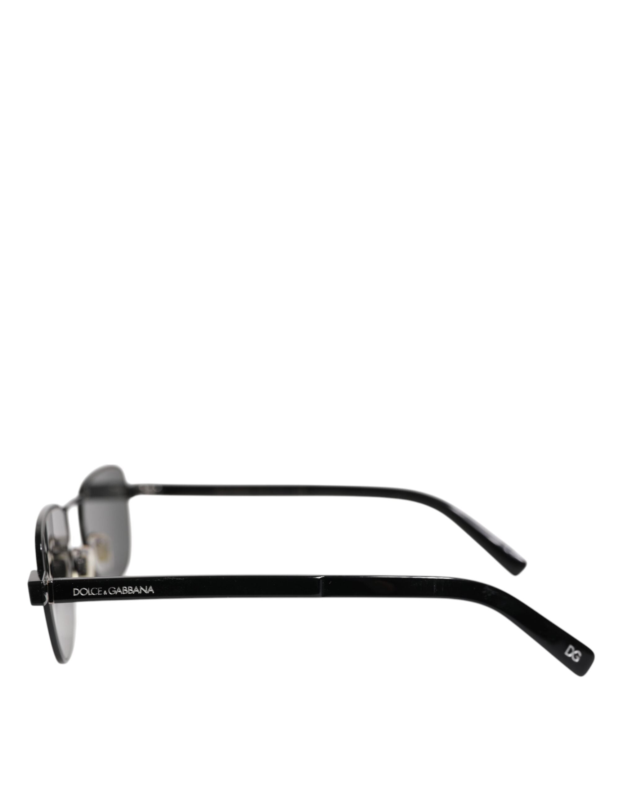Dolce & Gabbana Black Metal Frame Square Lenses DG2222 Eyewear Sunglasses