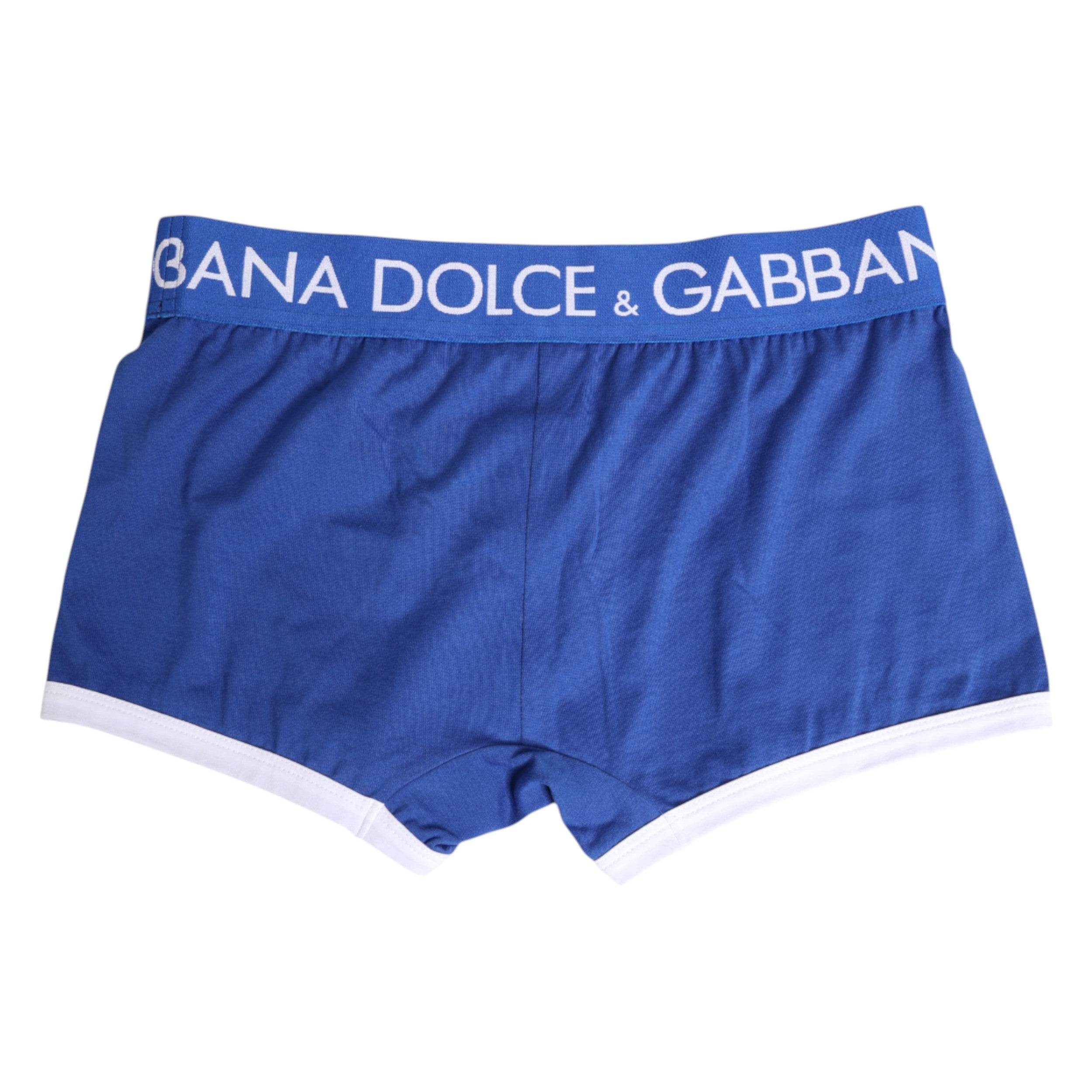 Dolce & Gabbana Blue Cotton Stretch Regular Boxer Underwear - Hilstor