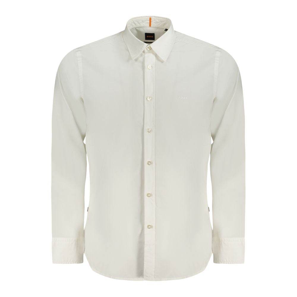 Hugo Boss White Cotton Men Shirt - Hilstor