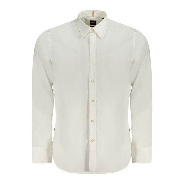 Hugo Boss White Cotton Men Shirt - Hilstor