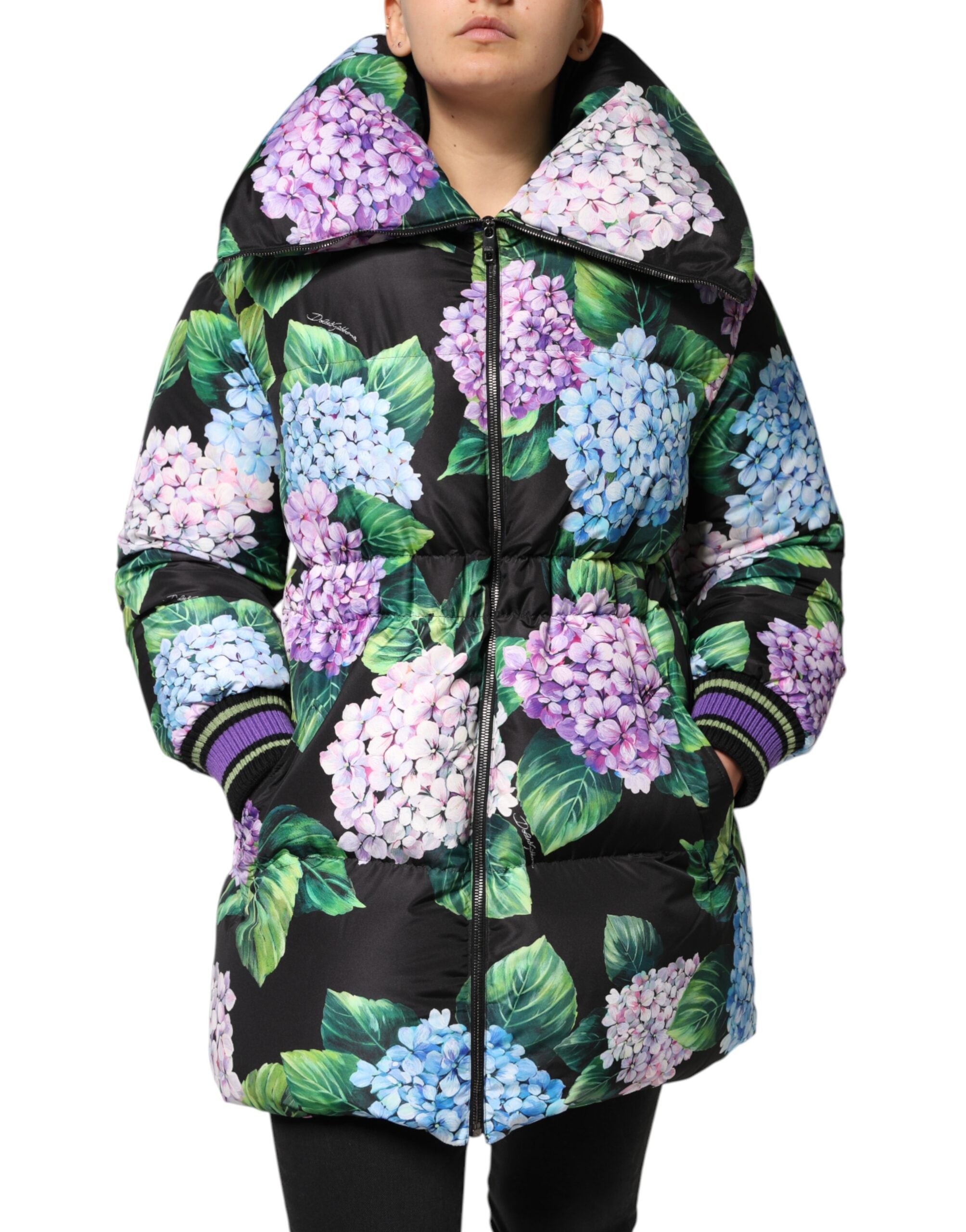 Dolce &amp; Gabbana Flerfarvet Blomsterprintet Dunjakke med Quiltet