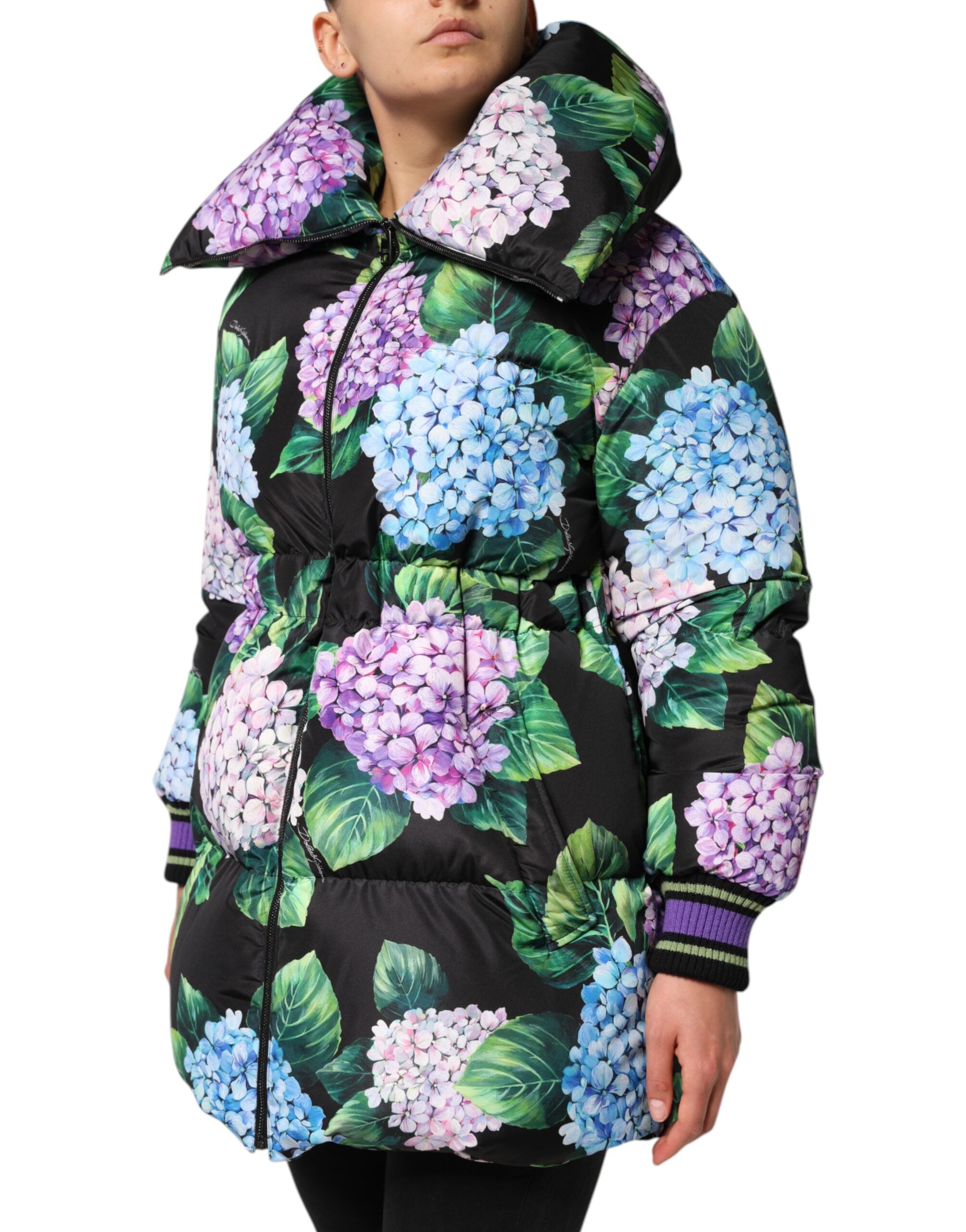 Dolce &amp; Gabbana Flerfarvet Blomsterprintet Dunjakke med Quiltet