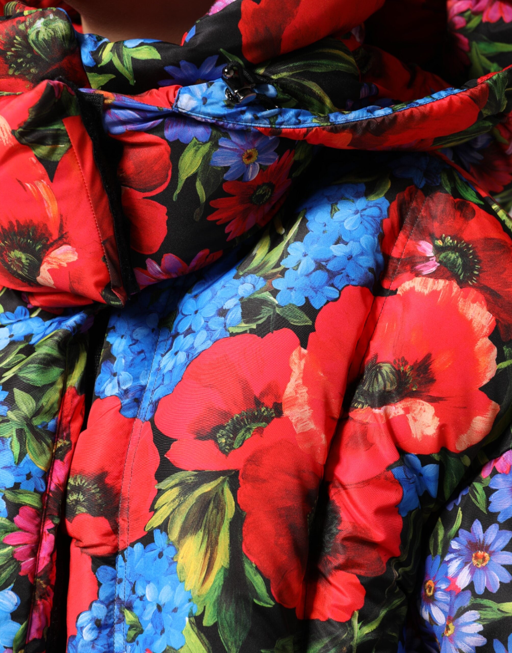 Dolce &amp; Gabbana Flerfarvet Blomsterprintet Hættetrøje med Pufferjakke